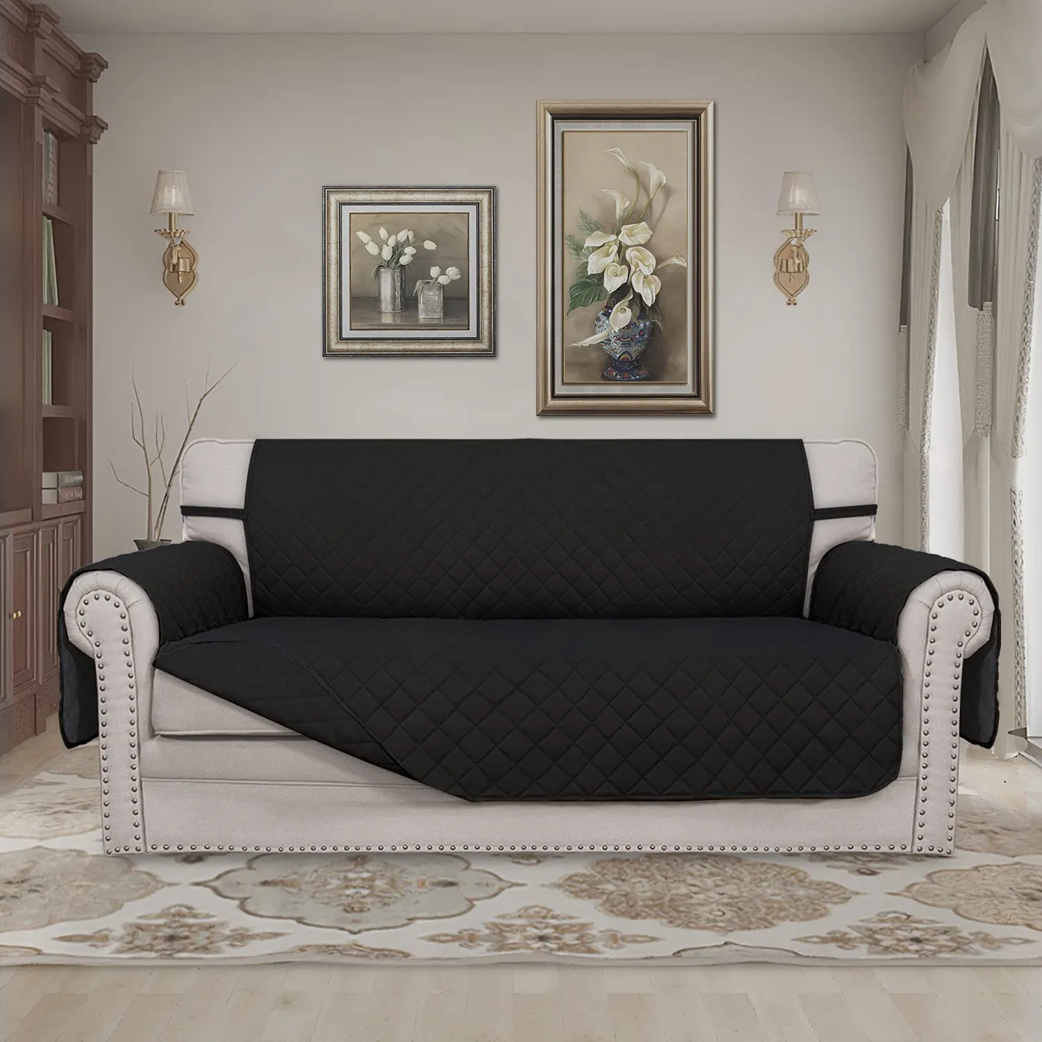 Easy-Going Copridivano Reversibile per Loveseat, Oversized, Nero/Nero - immagine 2