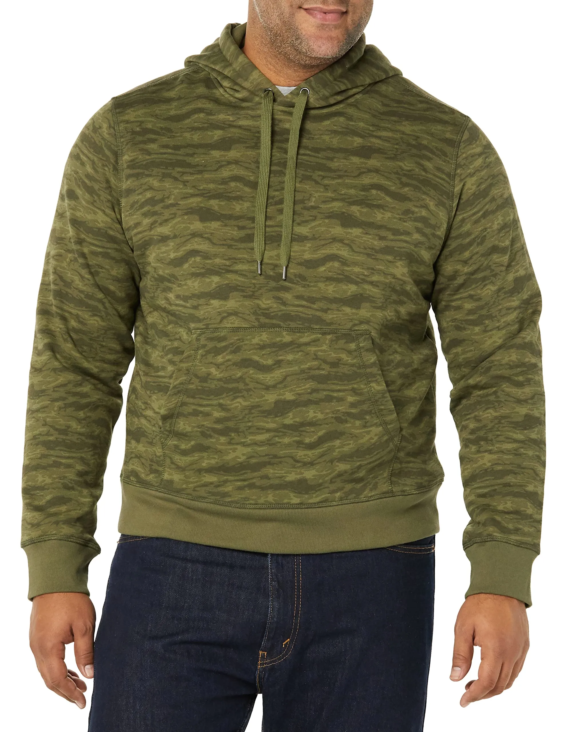 Amazon Essentials Felpa con Cappuccio Uomo, Verde Motivo Mimetico Astratto, XXL - immagine 4