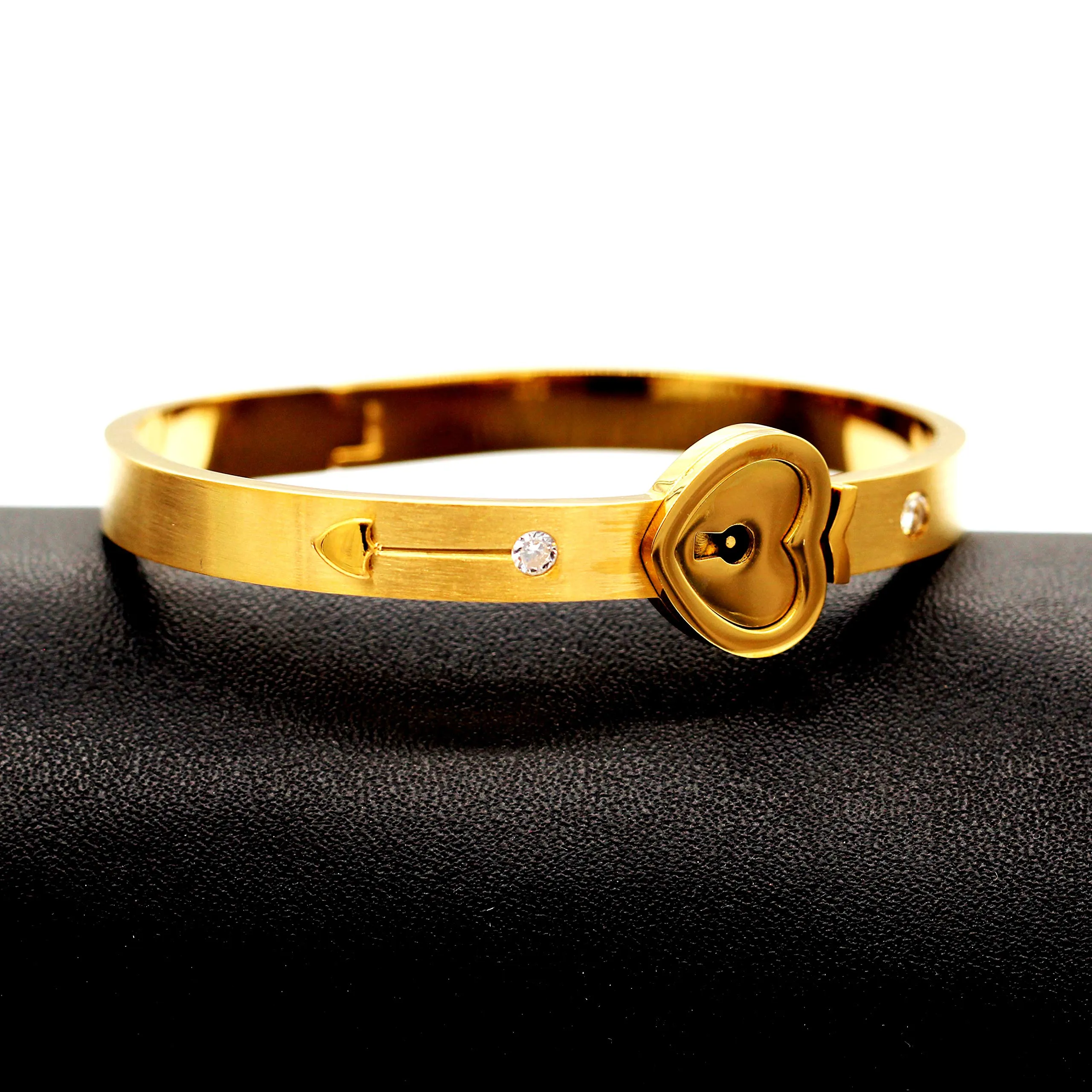 Uloveido Set Bracciale a Puzzle e Collana con Ciondolo a Chiave in Acciaio Inossidabile Placcato Oro SN300 - immagine 4