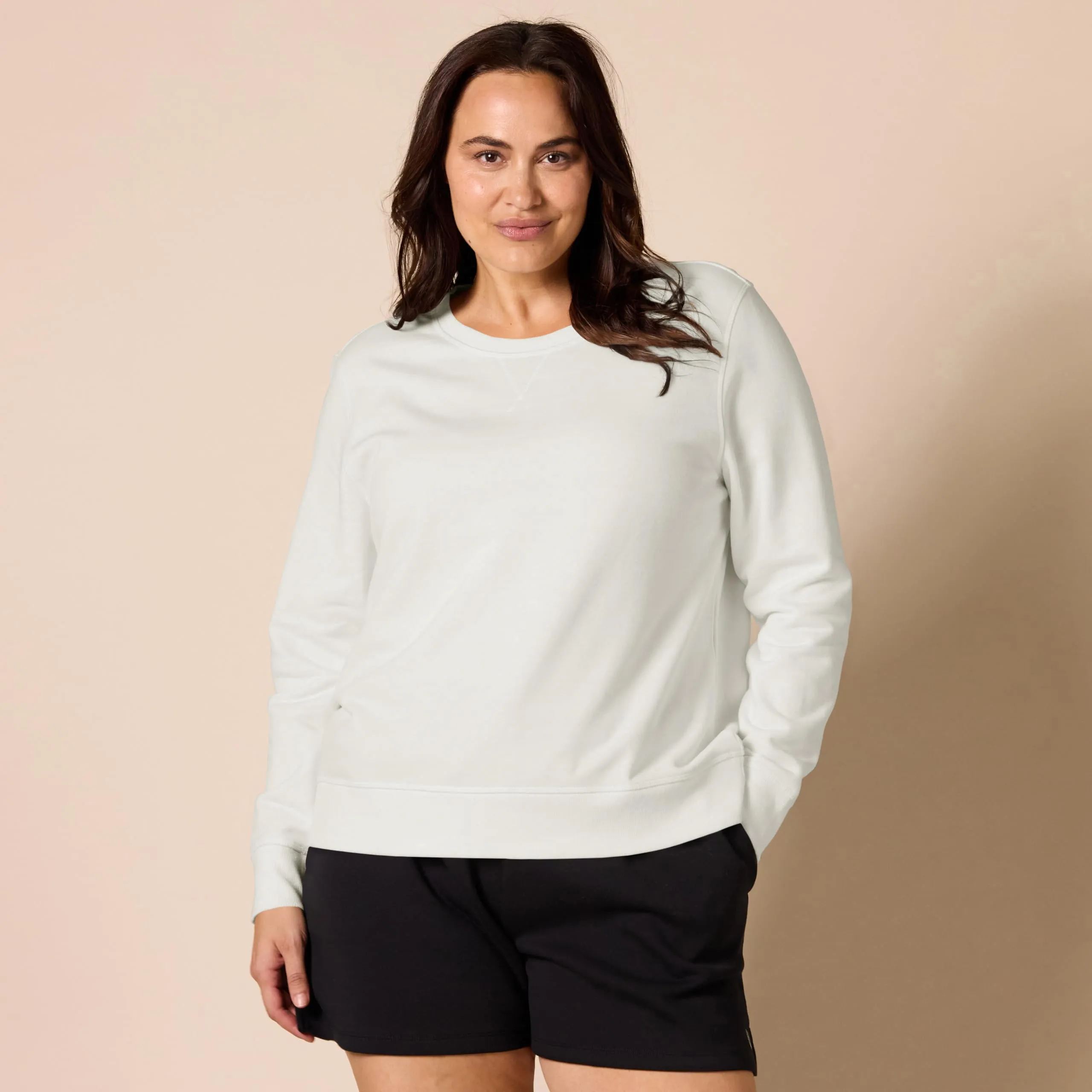 Amazon Essentials Felpa Girocollo da Donna in Pile di Spugna Francese, Bianco, L - immagine 6