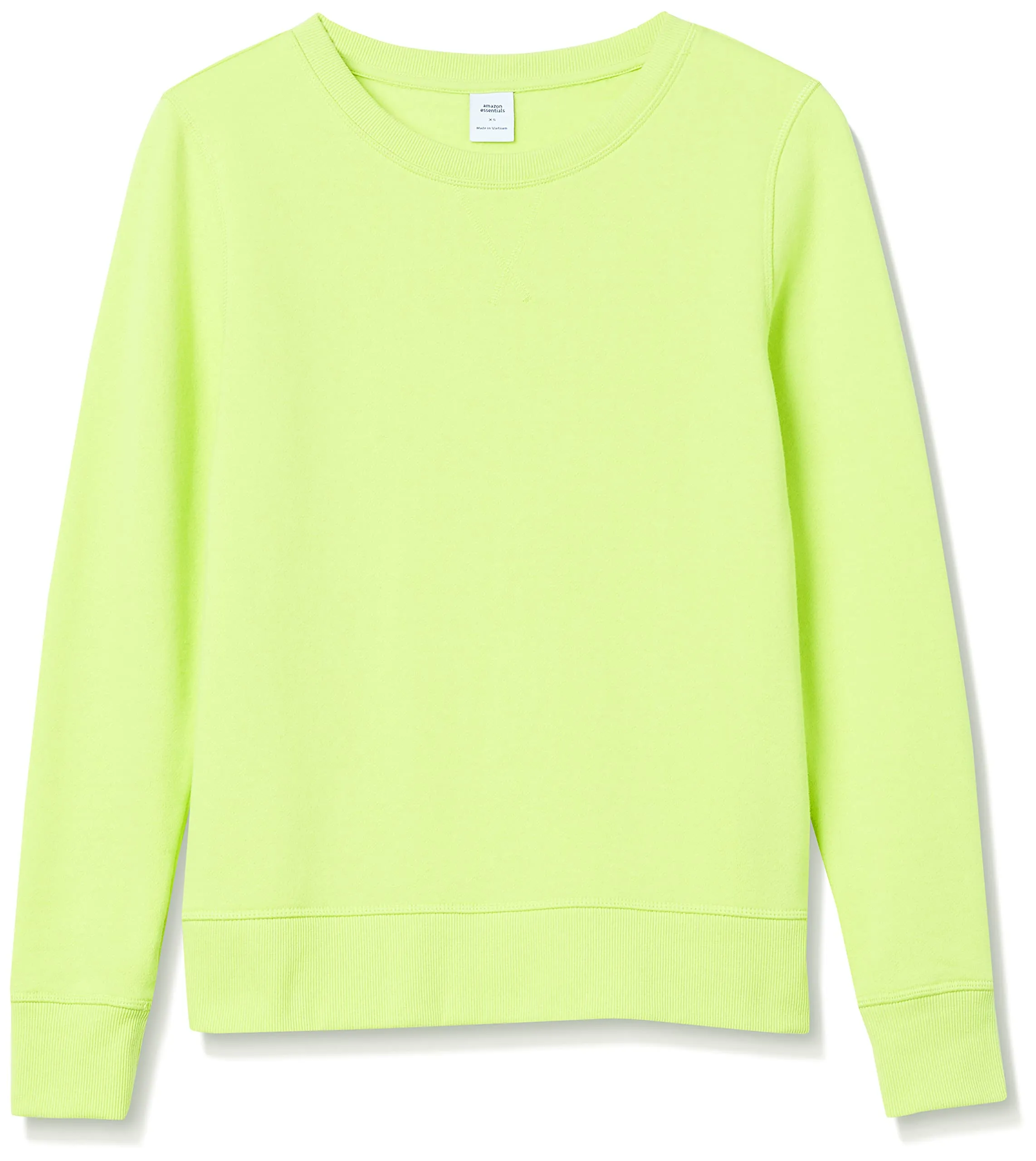 Amazon Essentials Felpa Girocollo da Donna in Pile di Spugna Francese, Verde Lime Fluo, S - immagine 8