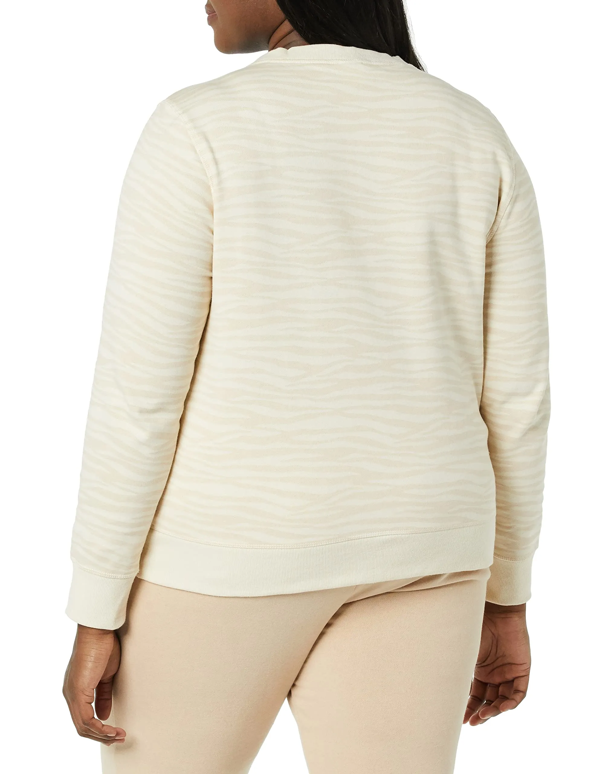 Amazon Essentials Felpa Girocollo da Donna in Pile di Spugna Francese, Stampa Zebrata Beige, XL - immagine 4