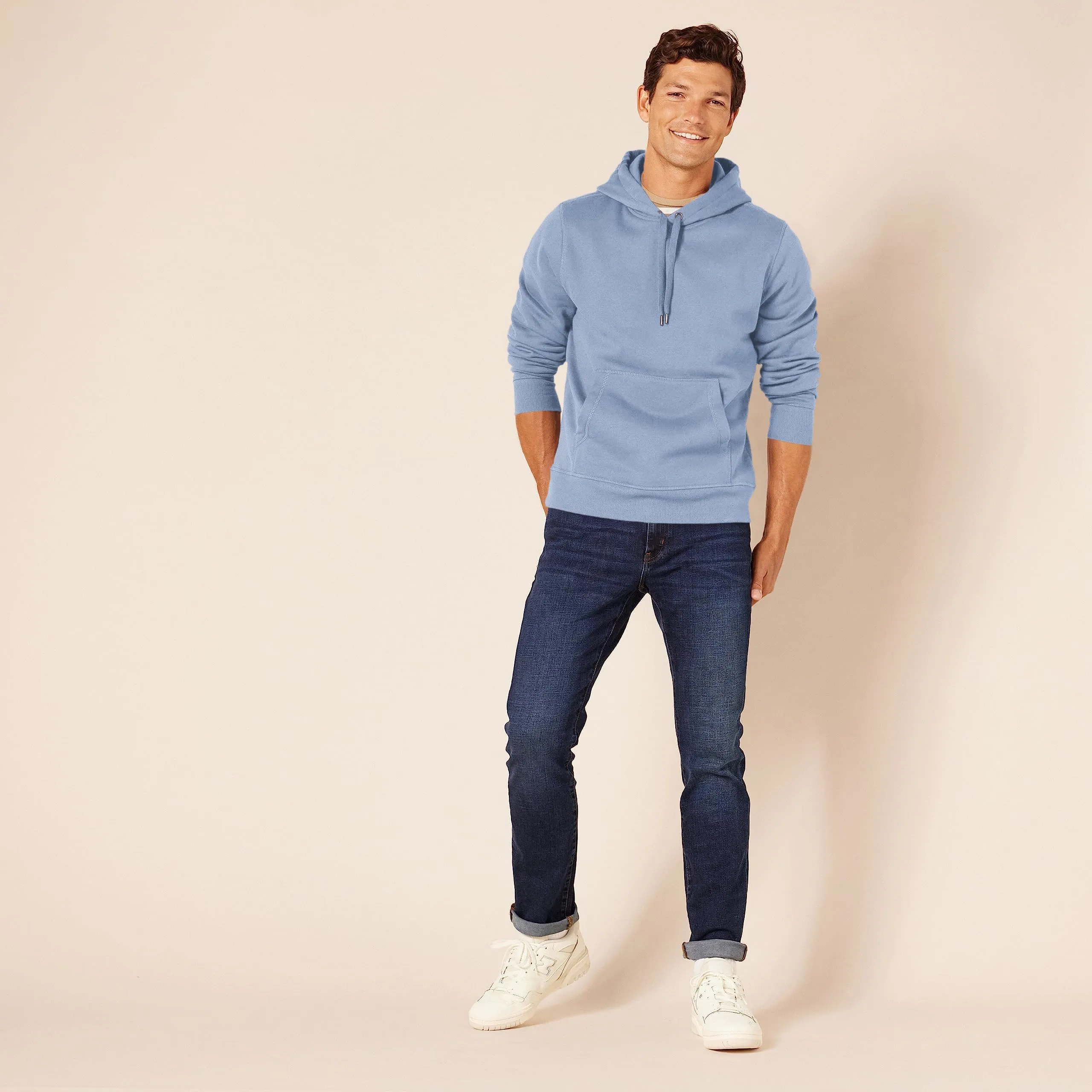 Amazon Essentials Felpa con Cappuccio Uomo, Blu Ardesia, L - immagine 4