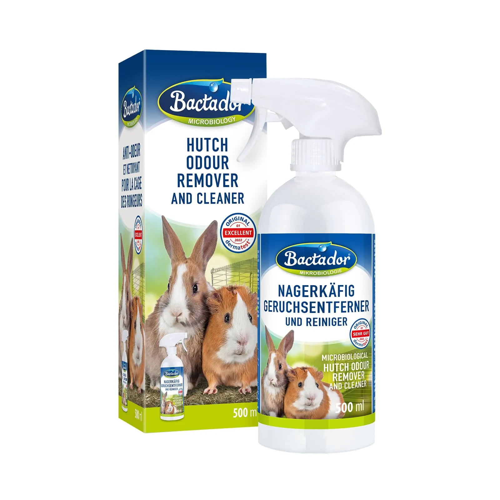 Bactador Anti-Odore Microbiologico Per Gabbie Per Roditori, Detergente Enzimatico, 500 ml - immagine 1