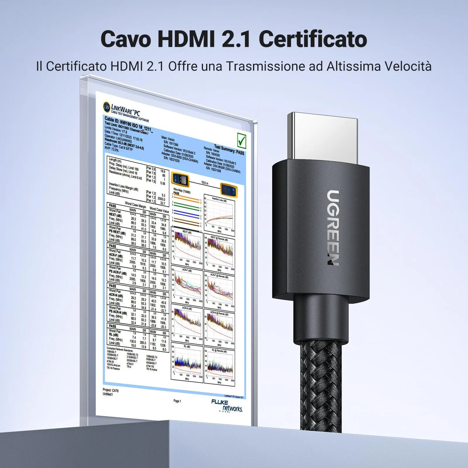 UGREEN Cavo HDMI 2.1 Certificato 8K 60Hz 4K 120Hz 48Gbps (5m) - immagine 2