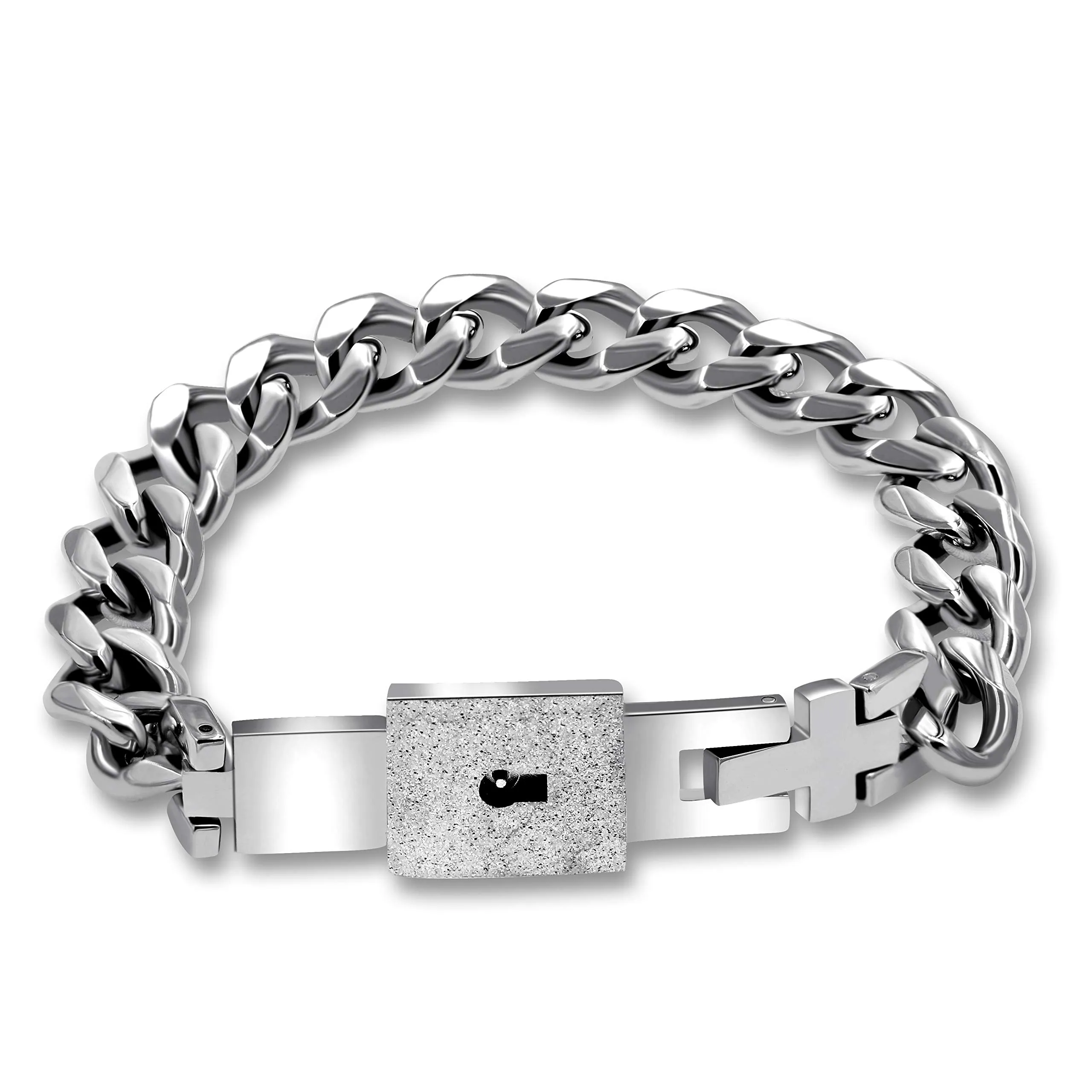 Uloveido Bracciali a Catena Cubana in Acciaio per Coppie con Chiusura a Cuore Y853 - immagine 9