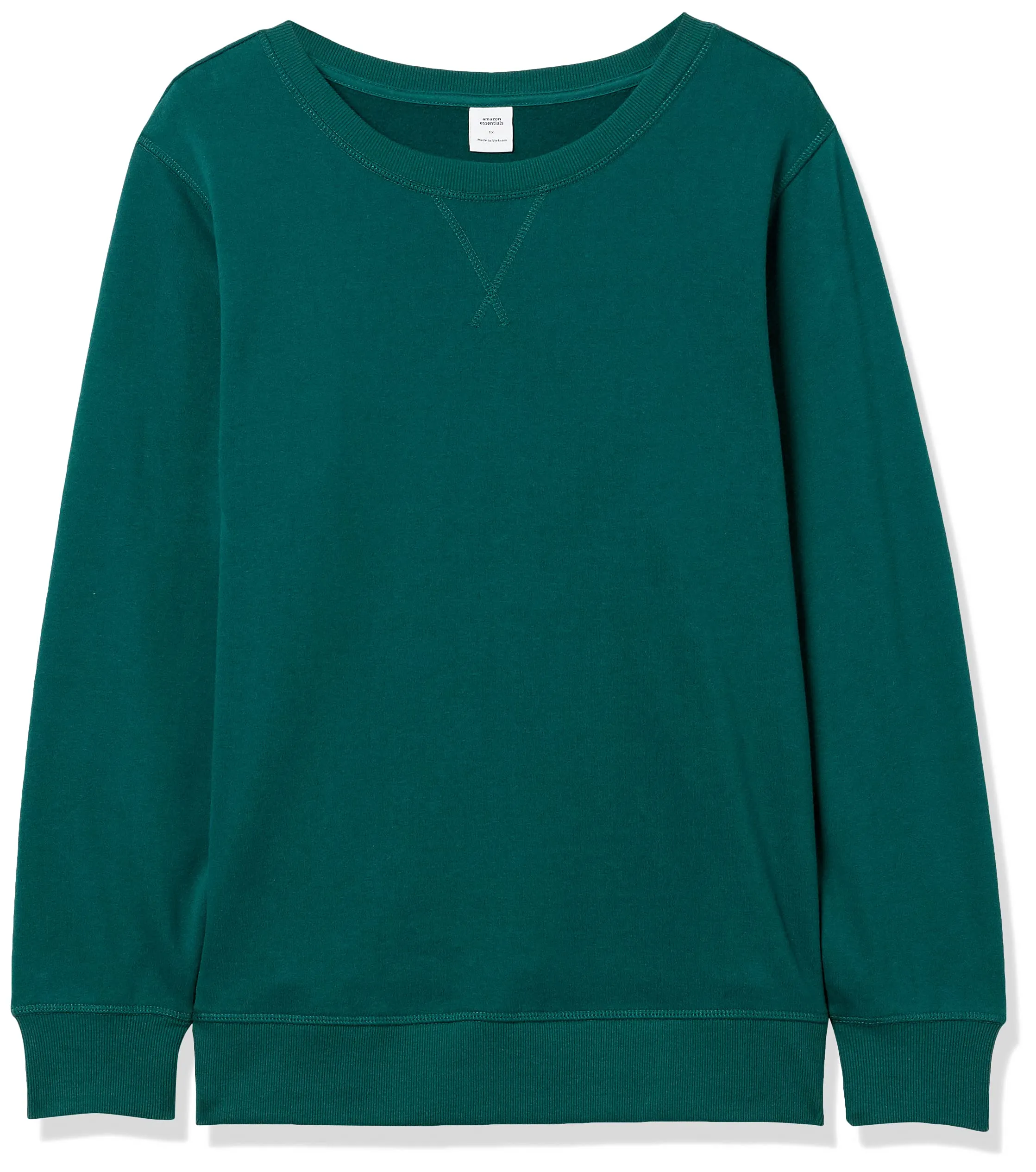 Amazon Essentials Felpa Girocollo da Donna in Pile di Spugna Francese, Verde Scuro, L - immagine 8