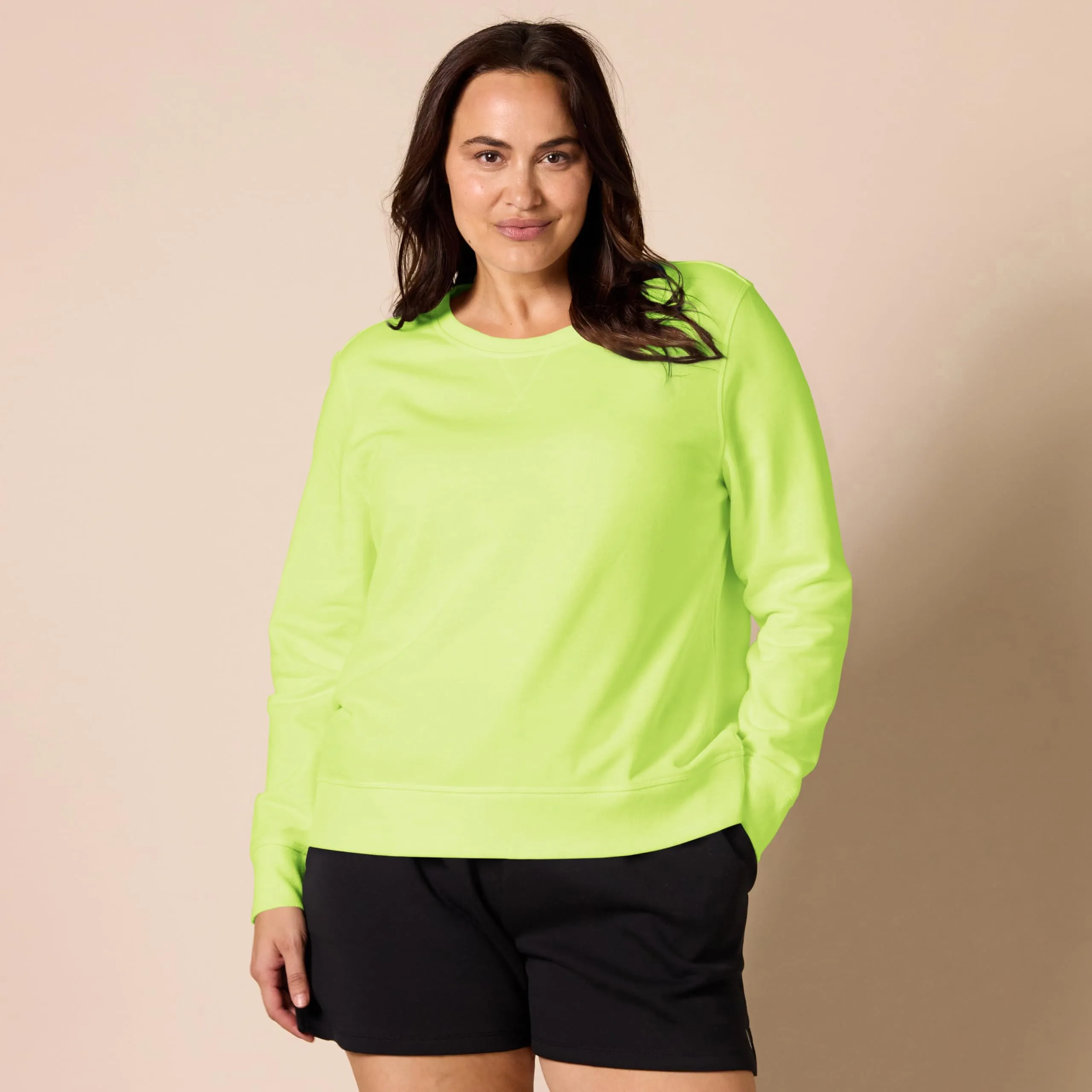 Amazon Essentials Felpa in Pile Girocollo Donna, Verde Lime Fluo, M - immagine 6