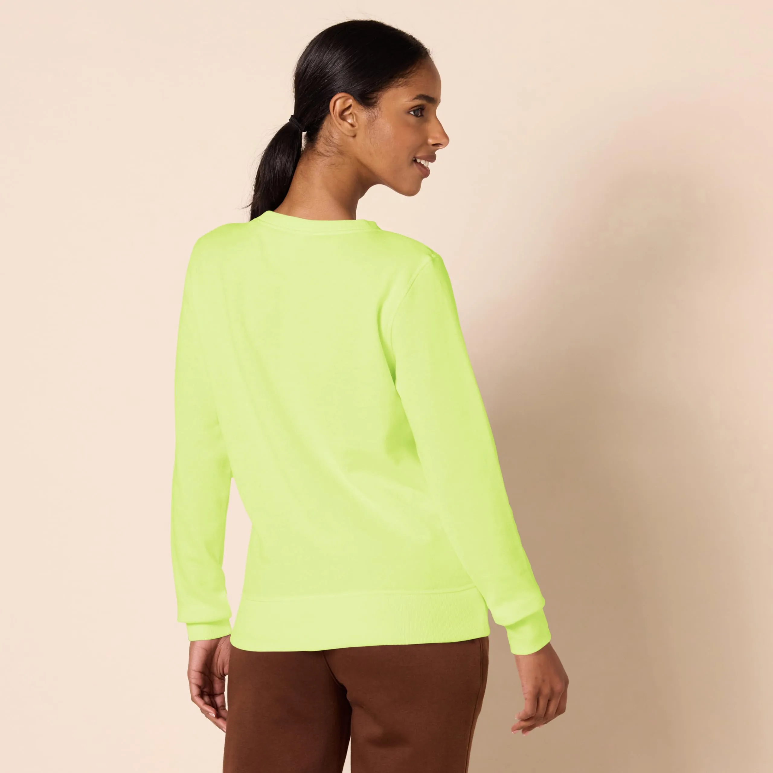 Amazon Essentials Felpa Girocollo da Donna in Pile di Spugna Francese, Verde Lime Fluo, XXL - immagine 2