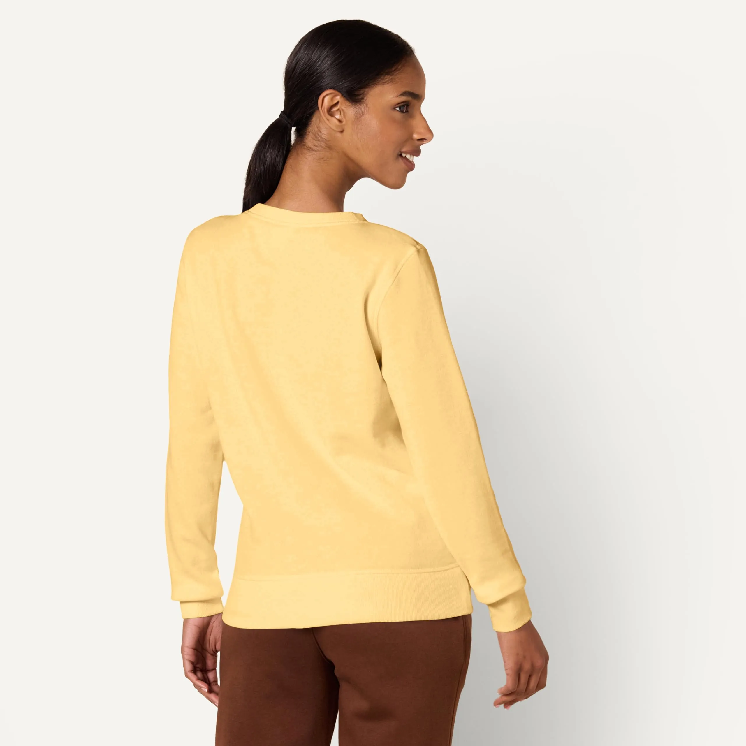 Amazon Essentials Felpa Girocollo da Donna in Pile di Spugna Francese, Giallo Senape Chiaro, XS - immagine 3