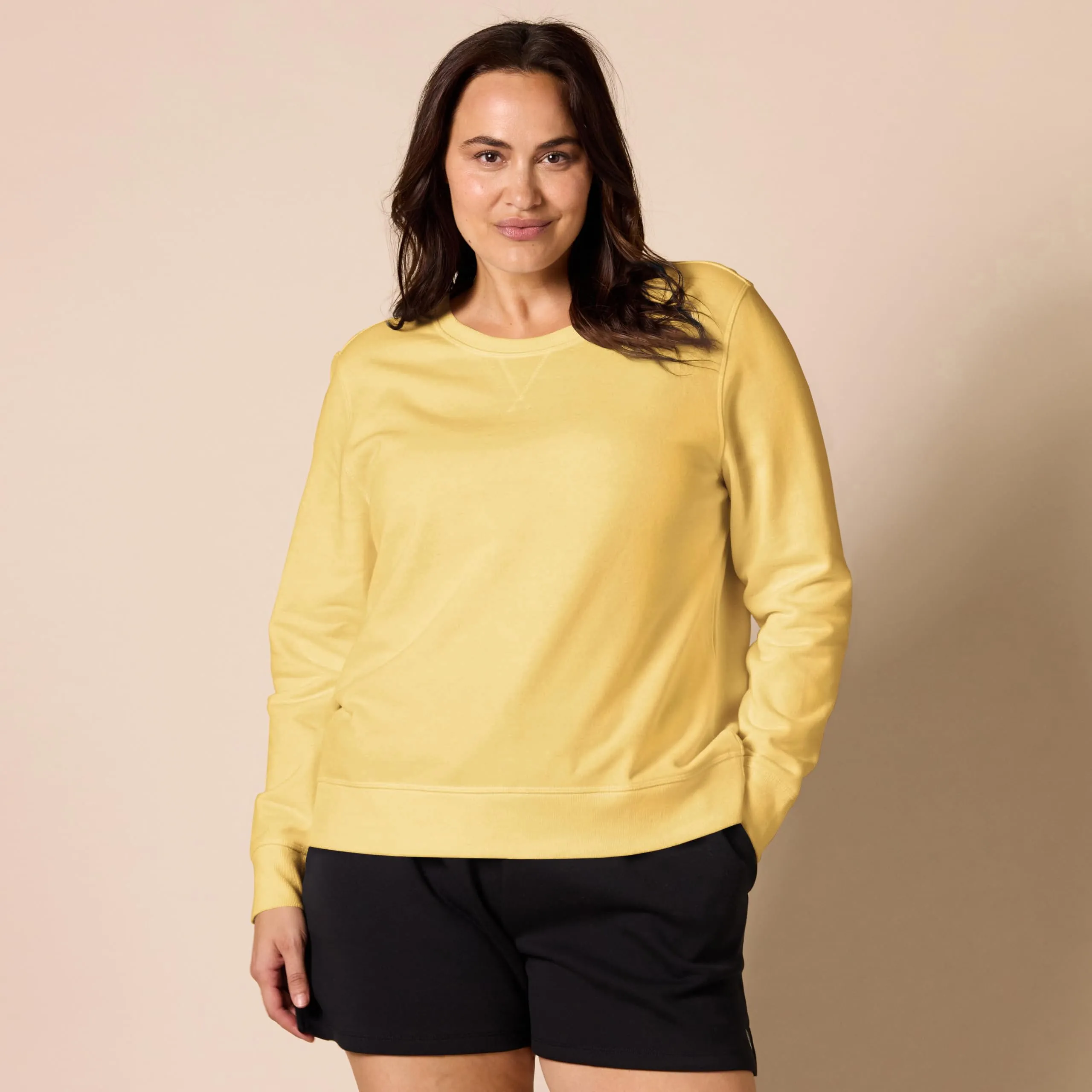 Amazon Essentials Felpa in Pile Girocollo Donna, Giallo Senape Chiaro, M - immagine 6