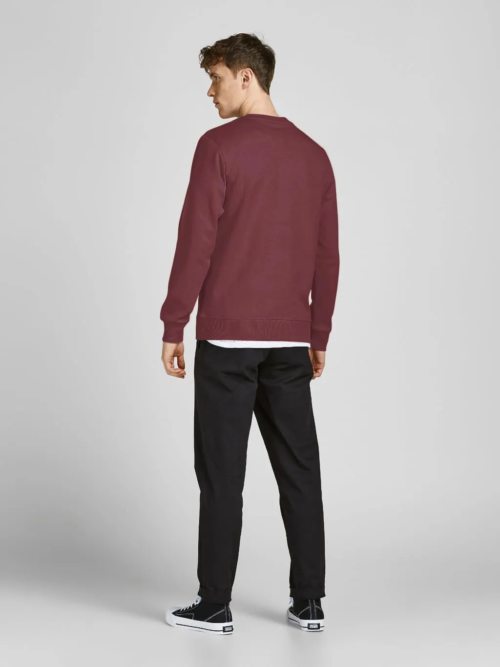 Jack & Jones Jjebasic Sweat Crew Neck Noos Felpa, Rosso (Port Royale), XXL Uomo - immagine 7