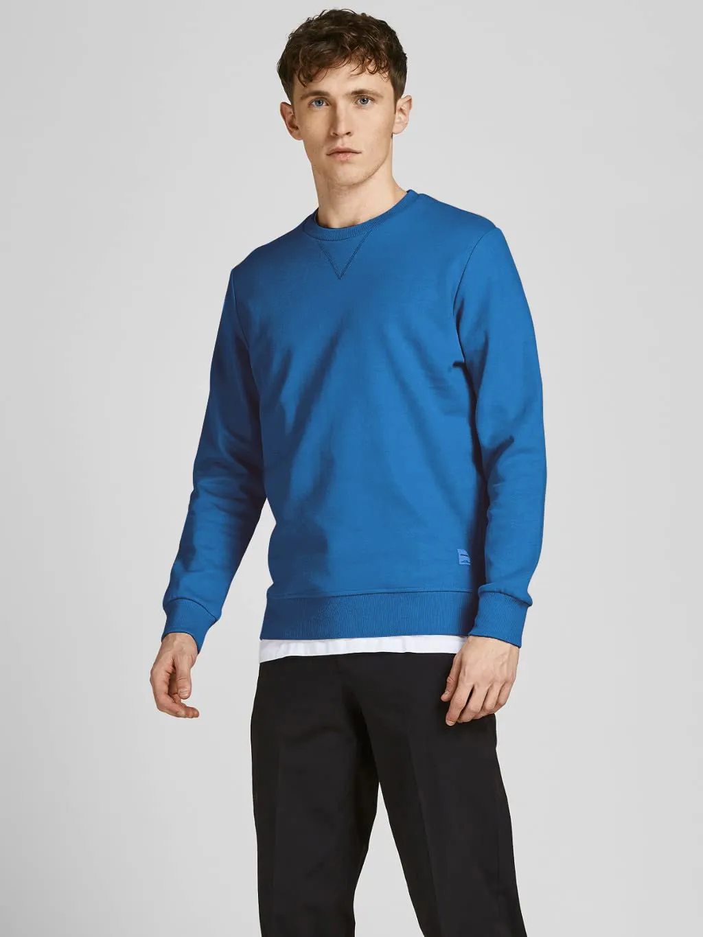 Jack & Jones JJEBASIC Felpa da Uomo con Scollo Rotondo - Blu (Classic Blue/Reg), XL - immagine 2
