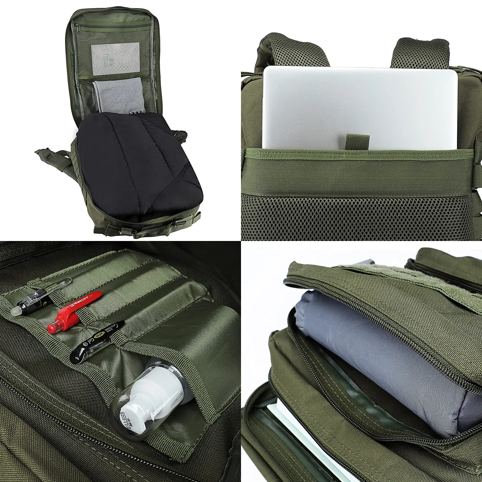 Oreunik Zaino Militare Tattico Impermeabile 45L Molle (Verde) - immagine 4