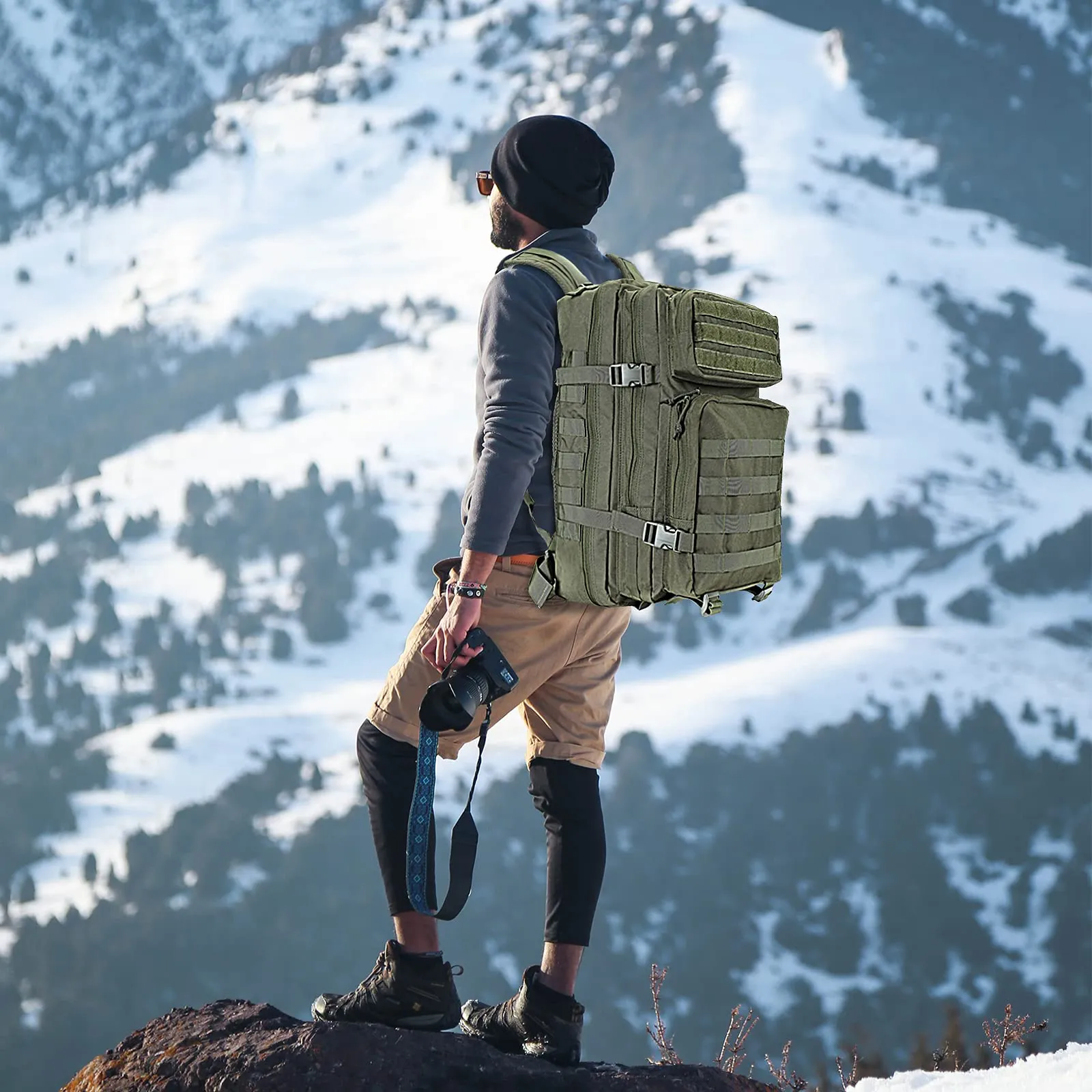 Oreunik Zaino Militare Tattico Impermeabile 45L Molle (Verde) - immagine 6