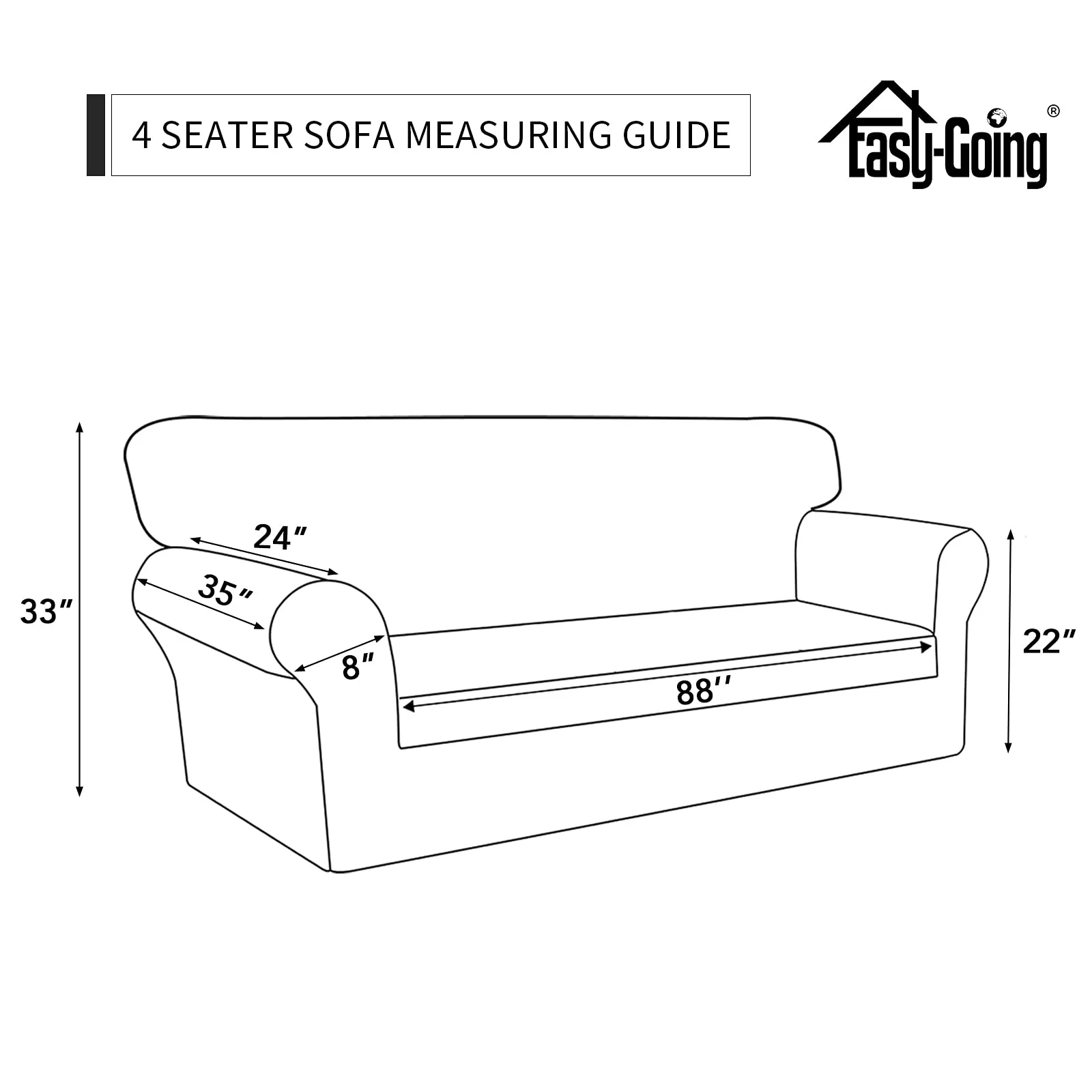 Easy-Going Copridivano Impermeabile per Divano 4 Cuscini, Antiscivolo, XXL, Cioccolato - immagine 6