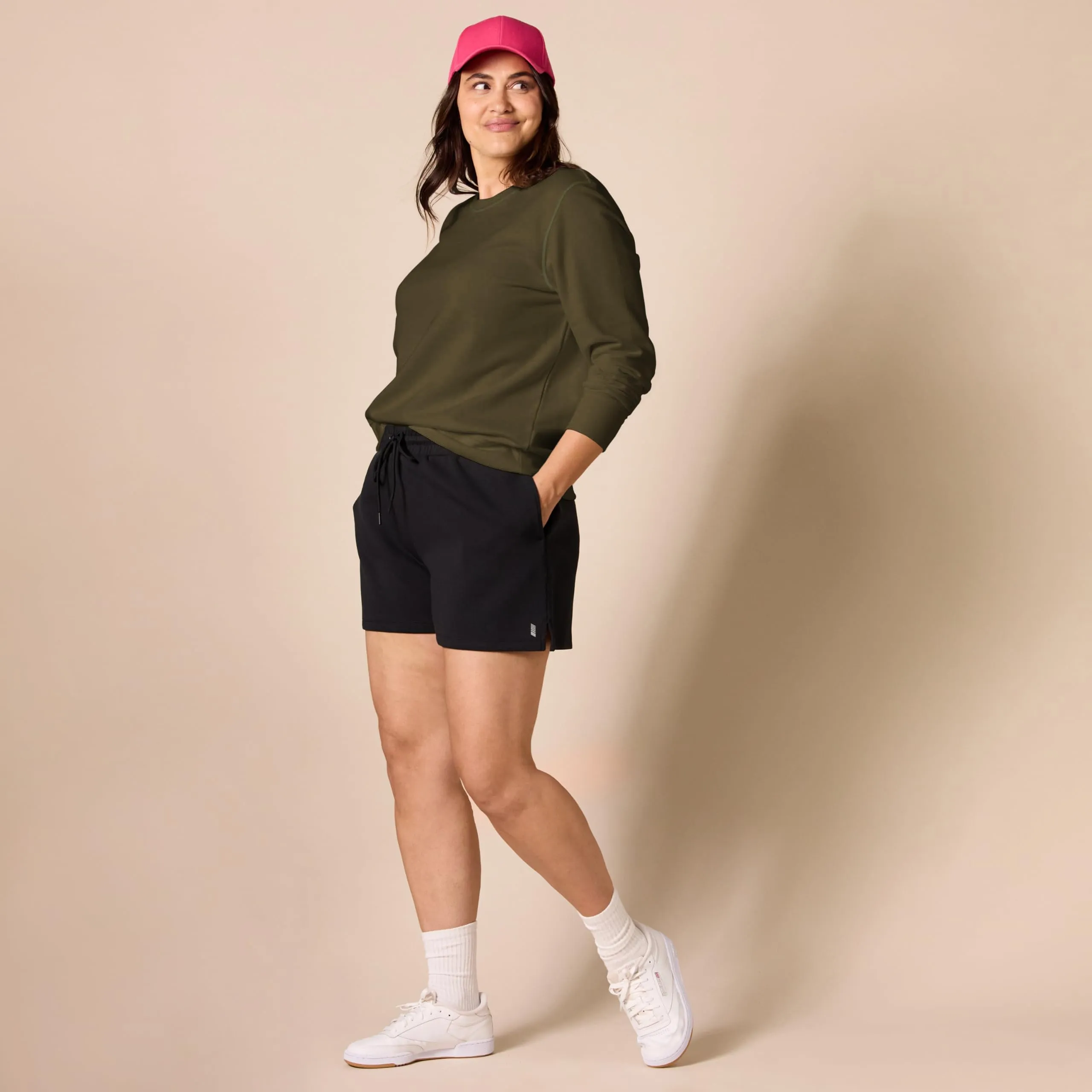 Amazon Essentials Felpa Girocollo da Donna in Pile di Spugna Francese, Verde Oliva, S - immagine 7