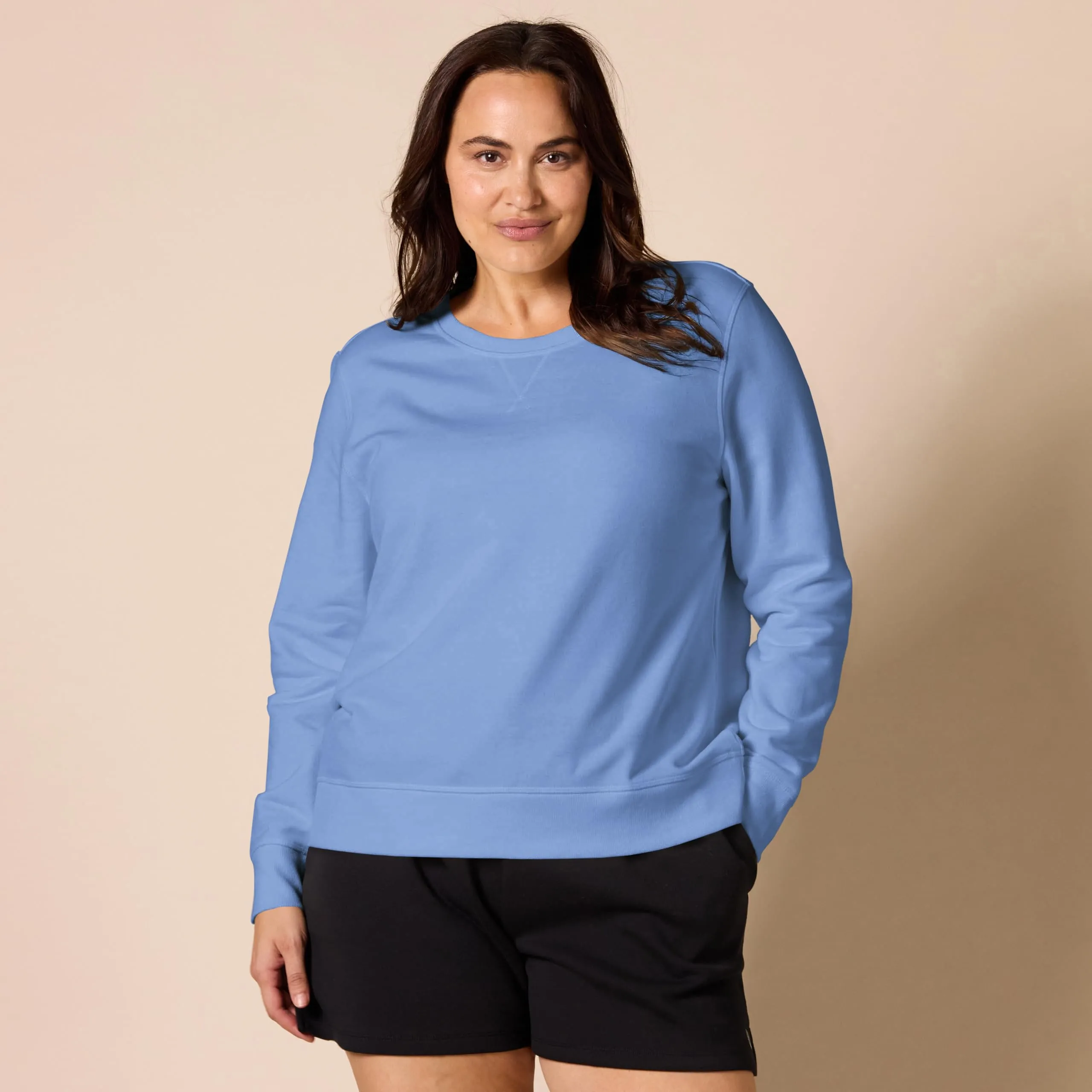 Amazon Essentials Felpa Girocollo da Donna in Pile di Spugna Francese, Blu, XXL - immagine 6