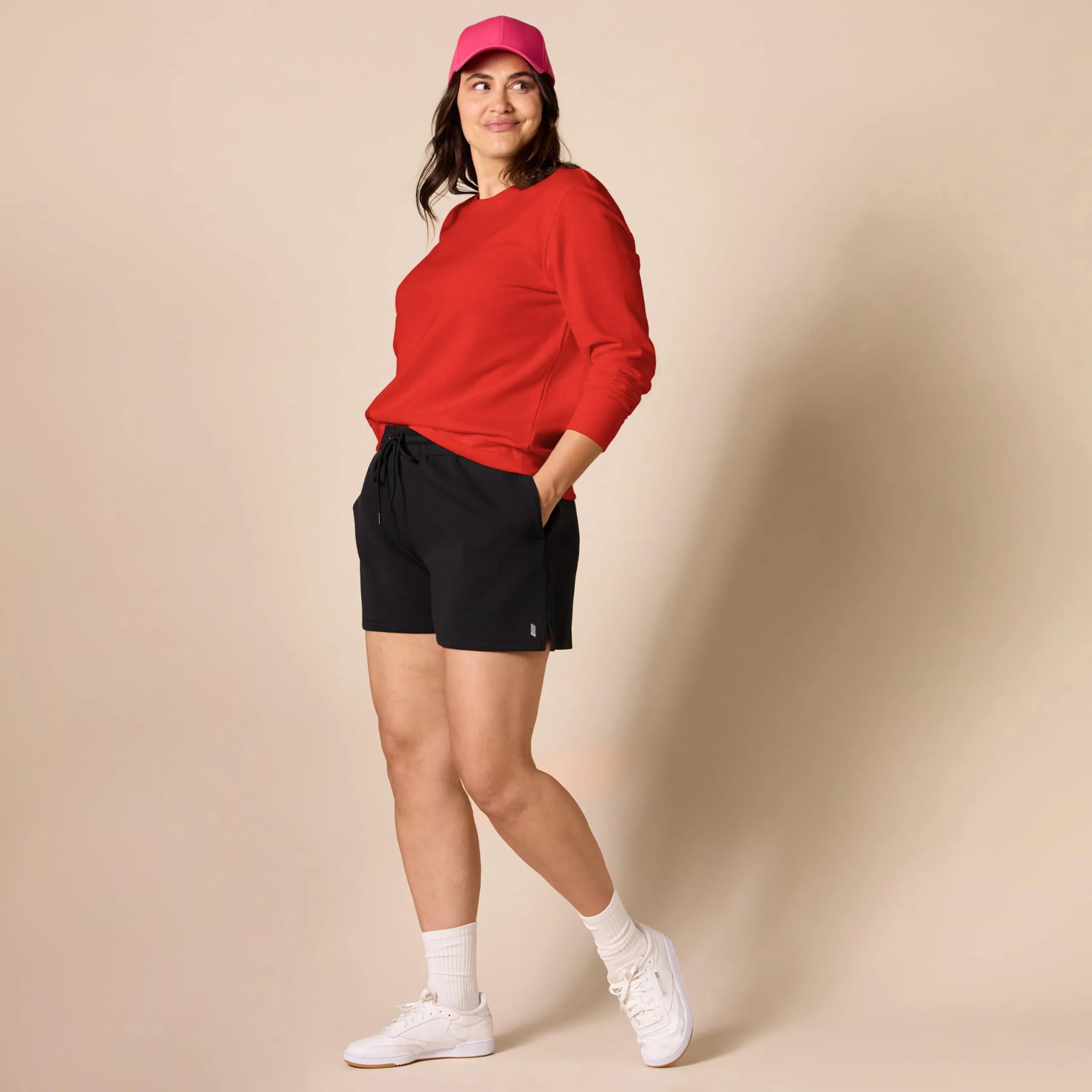 Amazon Essentials Felpa Girocollo da Donna in Pile di Spugna Francese, Rosso, M - immagine 7