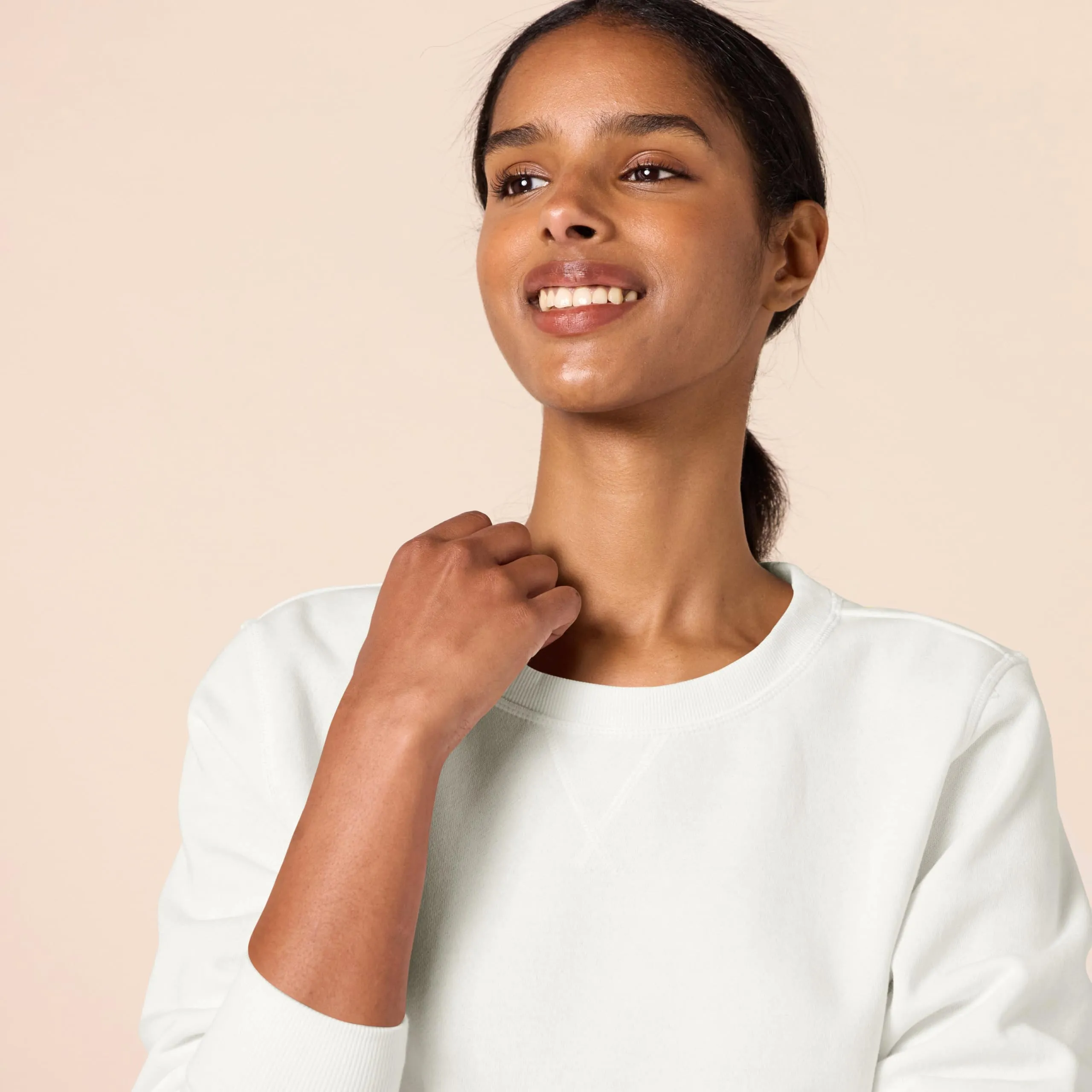 Amazon Essentials Felpa Girocollo da Donna in Pile di Spugna Francese, Bianco, XXL - immagine 4
