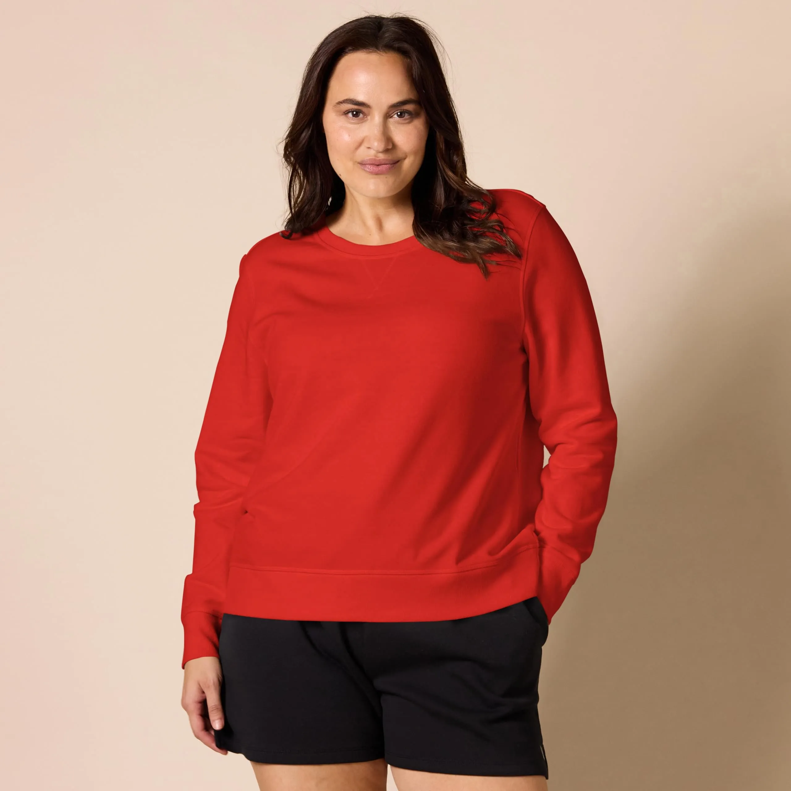 Amazon Essentials Felpa Girocollo da Donna in Pile di Spugna Francese, Rosso, L - immagine 6