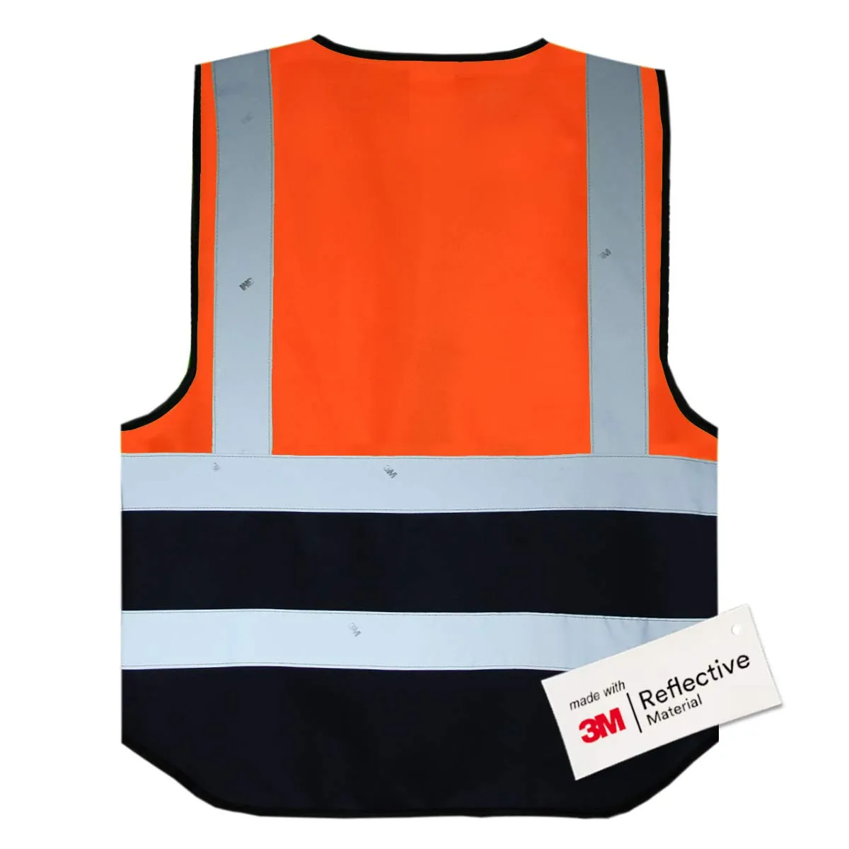 Salzmann Gilet ad alta visibilità riflettente, XS, Arancione/Blu Navy - immagine 2