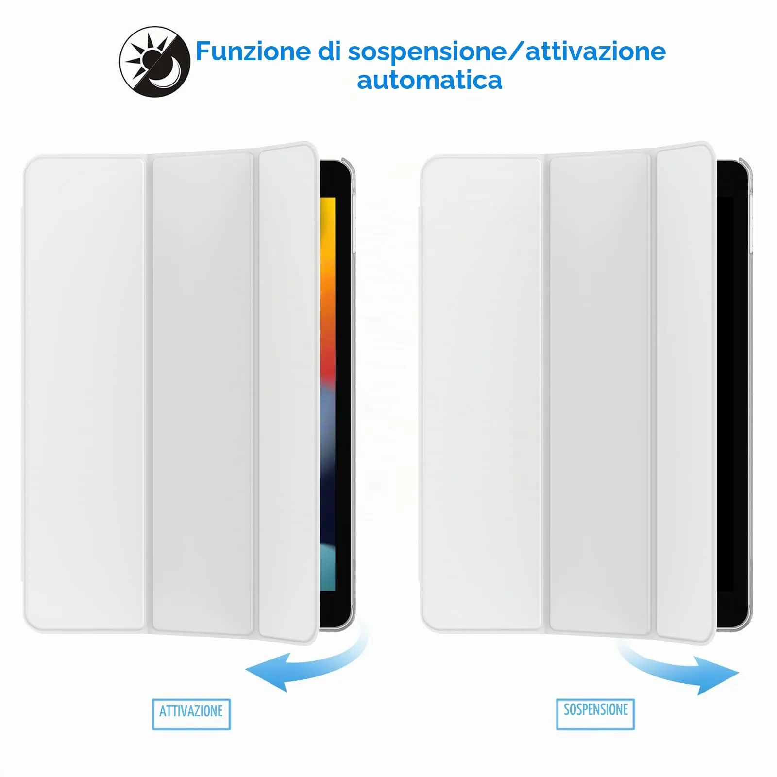 JETech Custodia per iPad 9ª/8ª/7ª Gen 10,2", Bianco - immagine 6