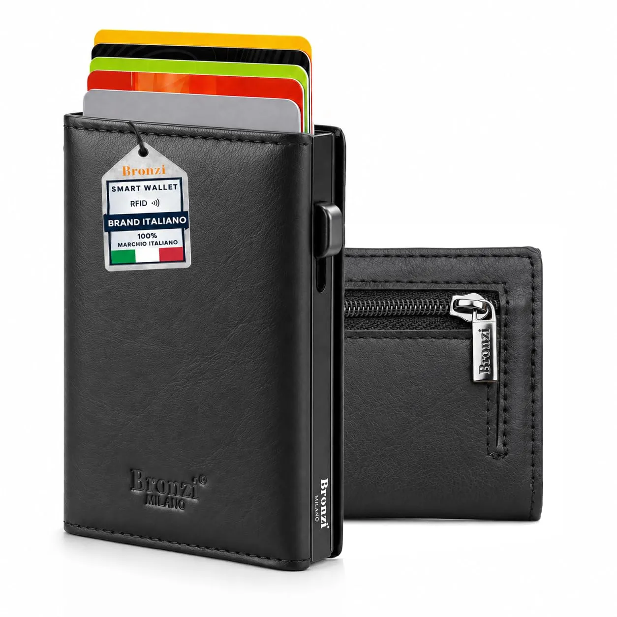 Bronzi PRO Portafoglio Uomo Slim Revelation RFID Carbon Nero - immagine 1