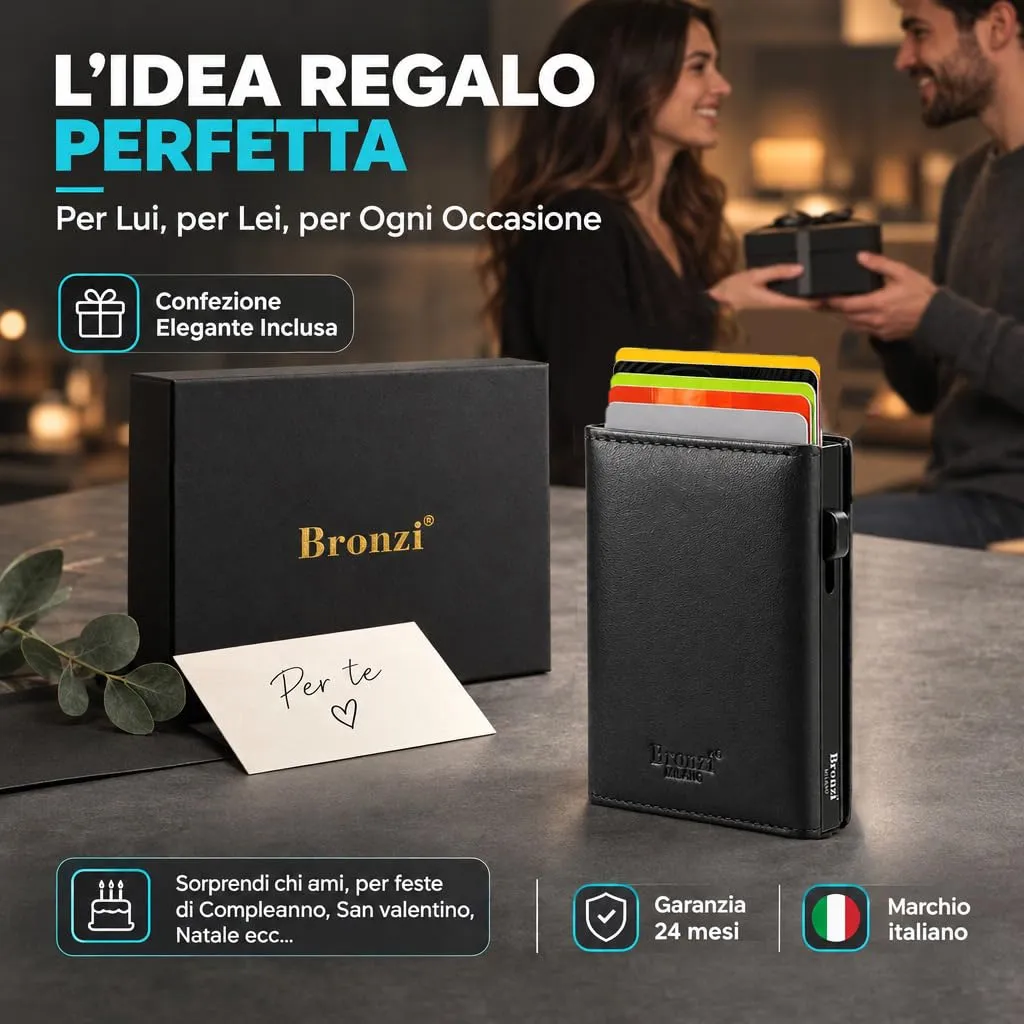 Bronzi PRO Portafoglio Uomo Slim Revelation RFID Carbon Nero - immagine 7