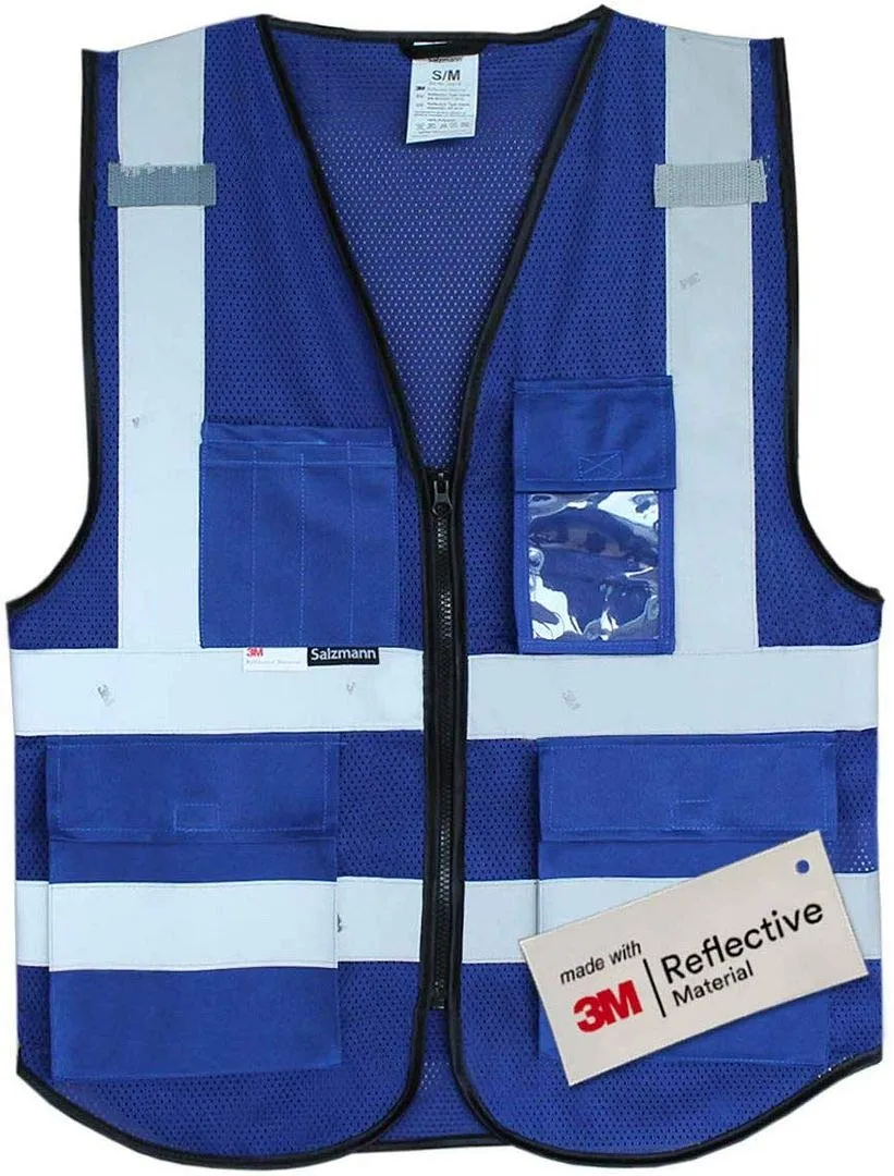 Salzmann Gilet ad alta visibilità riflettente, XS, Blu (Rete) - immagine 1