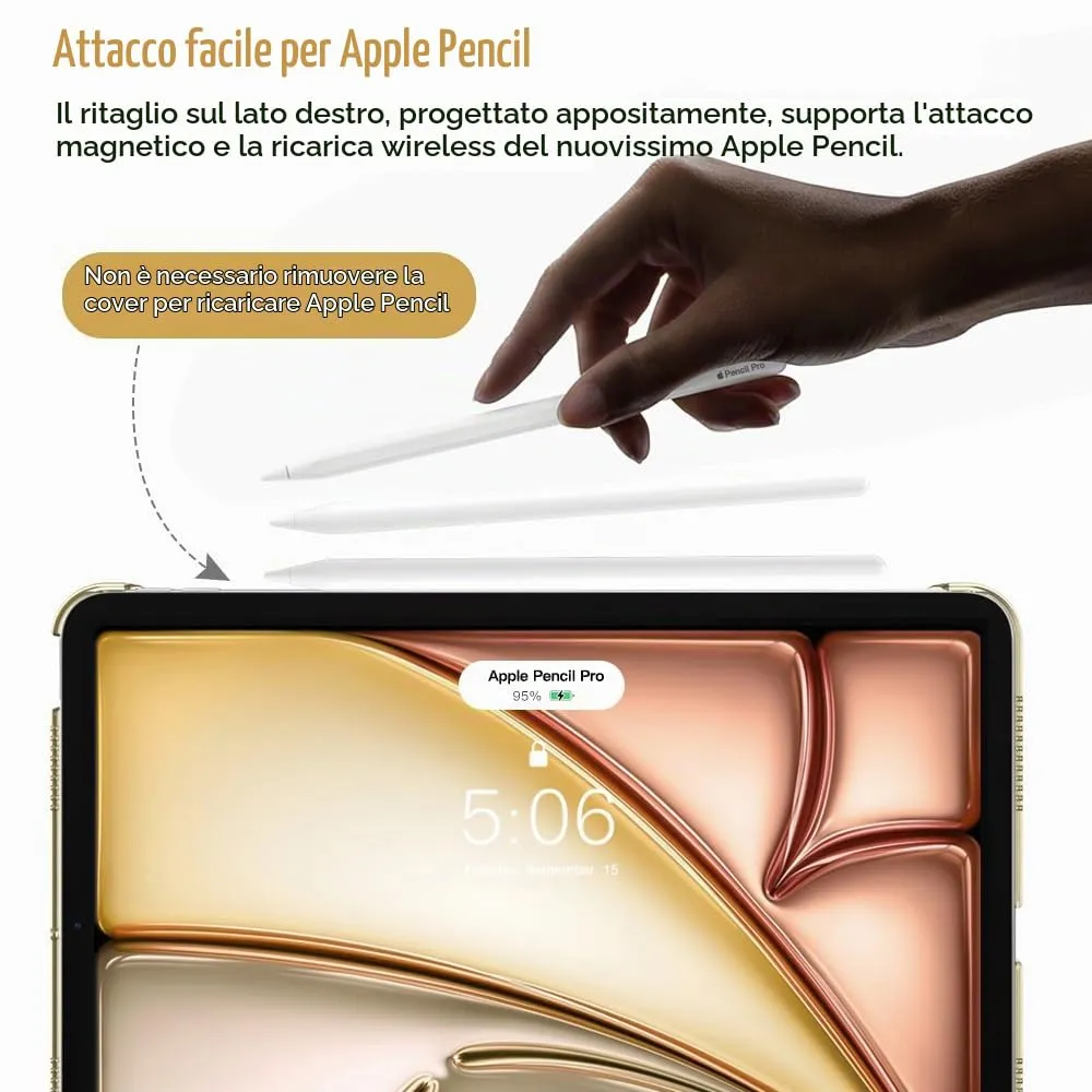TiMOVO Cover per iPad Air 11" M4/M3/M2, Air 5a/4a Gen 10.9" - Champagne Oro - immagine 3