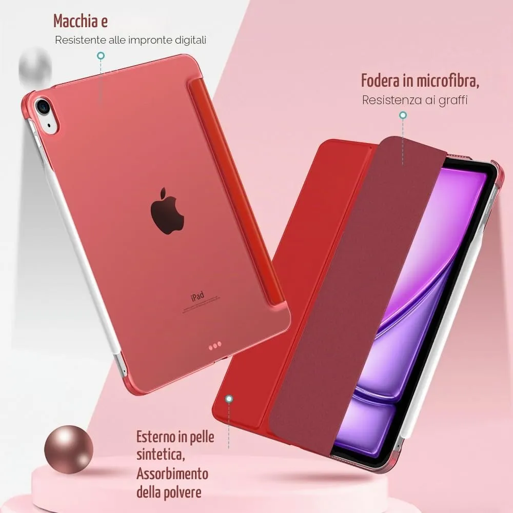 TiMOVO Cover per iPad Air 11" M4/M3/M2, Air 5a/4a Gen, 10.9" - Rosso - immagine 4