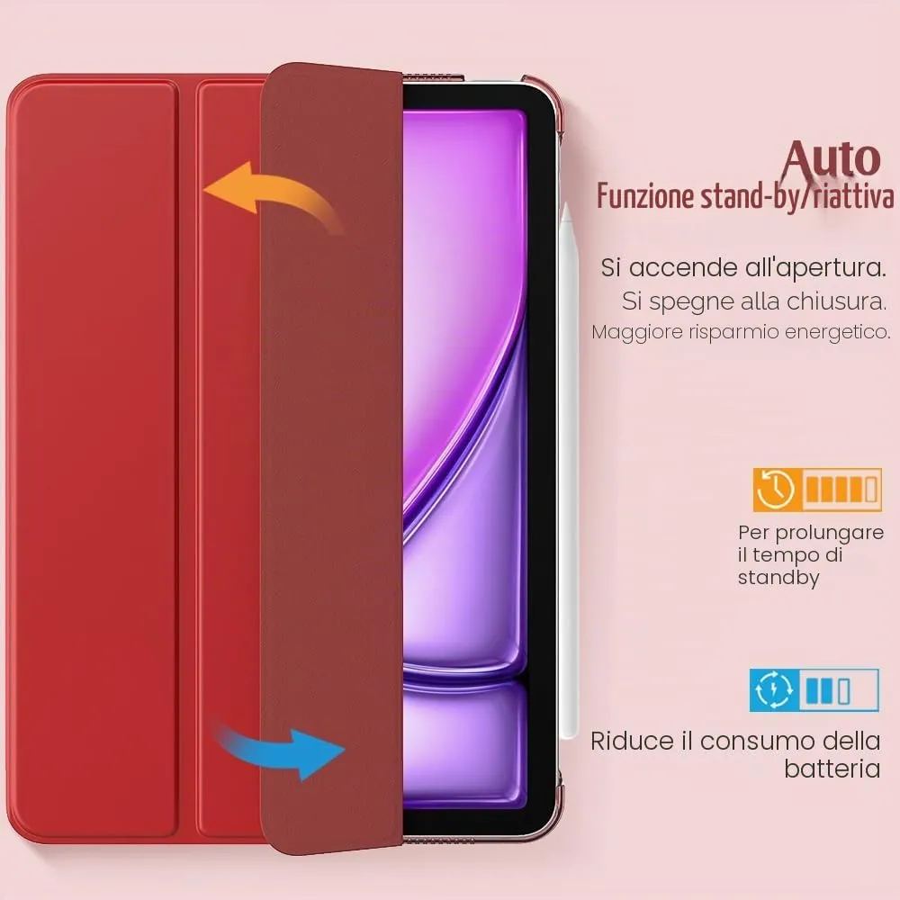 TiMOVO Cover per iPad Air 11" M4/M3/M2, Air 5a/4a Gen, 10.9" - Rosso - immagine 8