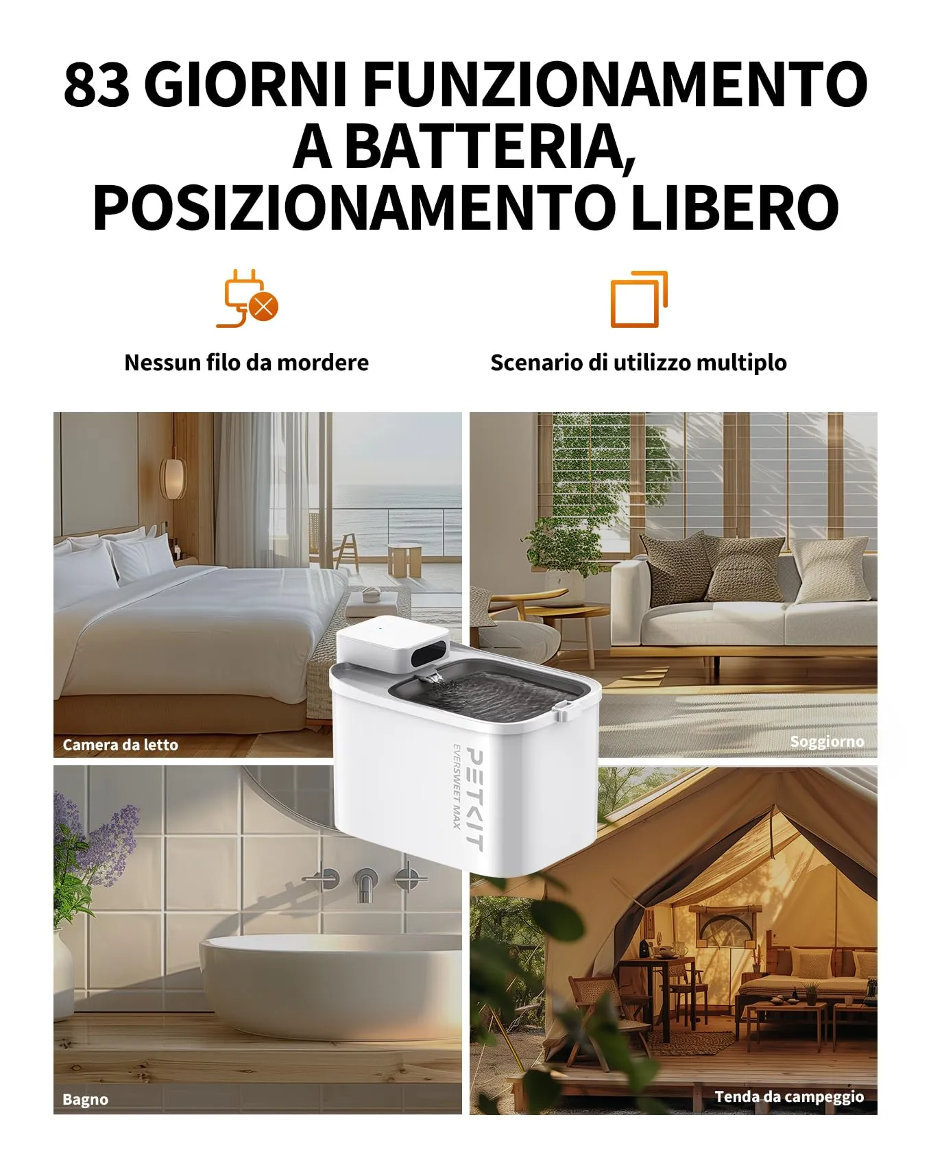 PETKIT Eversweet Max Fontanella per Gatti Senza Fili 3L CT-W3 - immagine 7