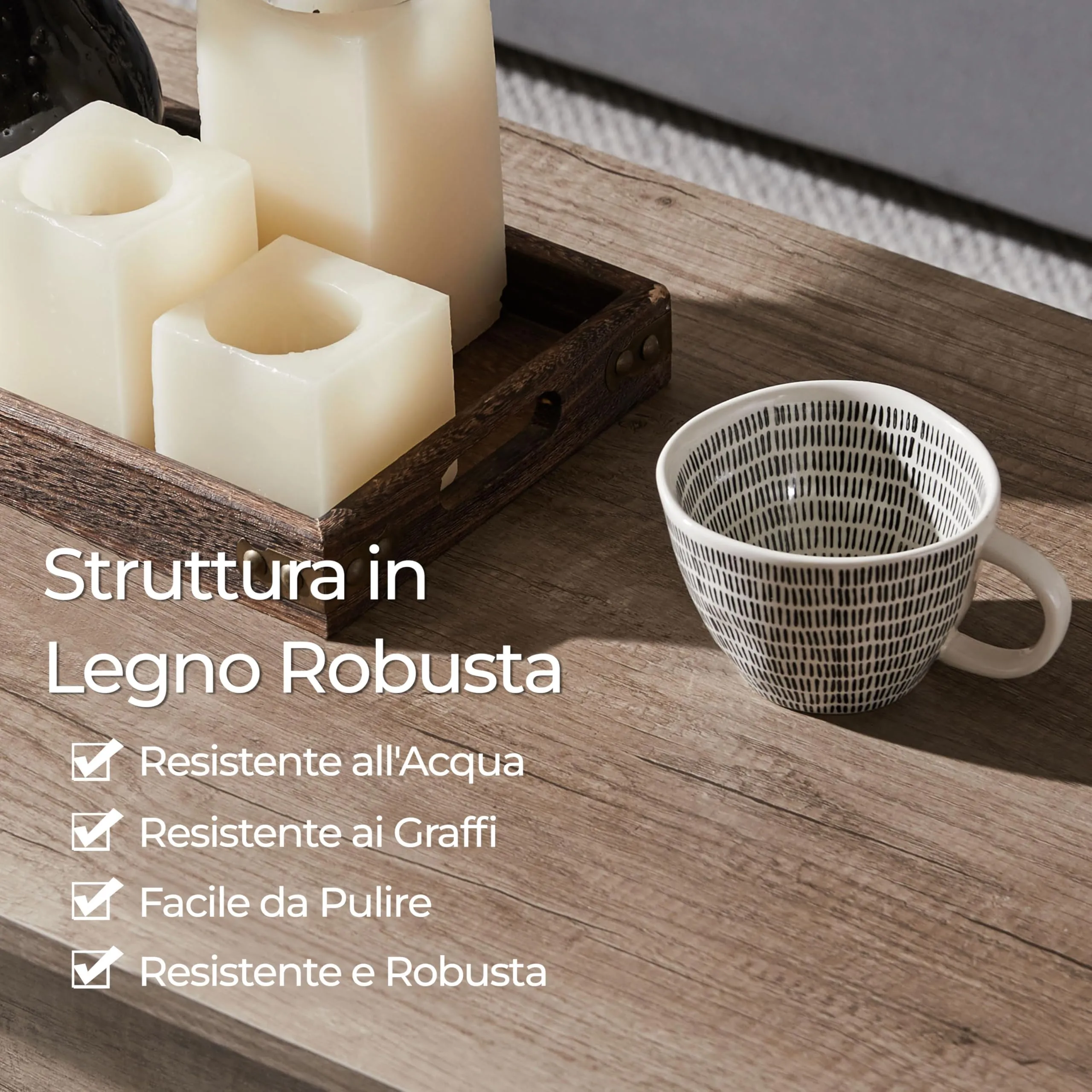 Yaheetech Tavolino da Caffè Sollevabile, 98 x 50 x 42-56 cm, Grigio - immagine 7