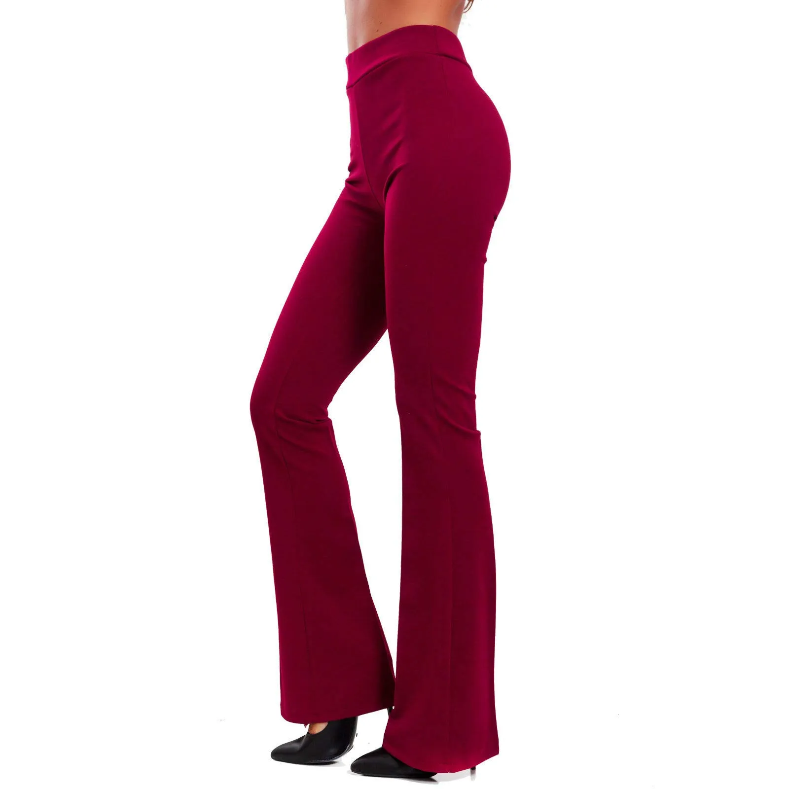 Toocool Pantaloni Donna Campana Zampa Elefante Elasticizzati JL-2148 Bordeaux XXL - immagine 2
