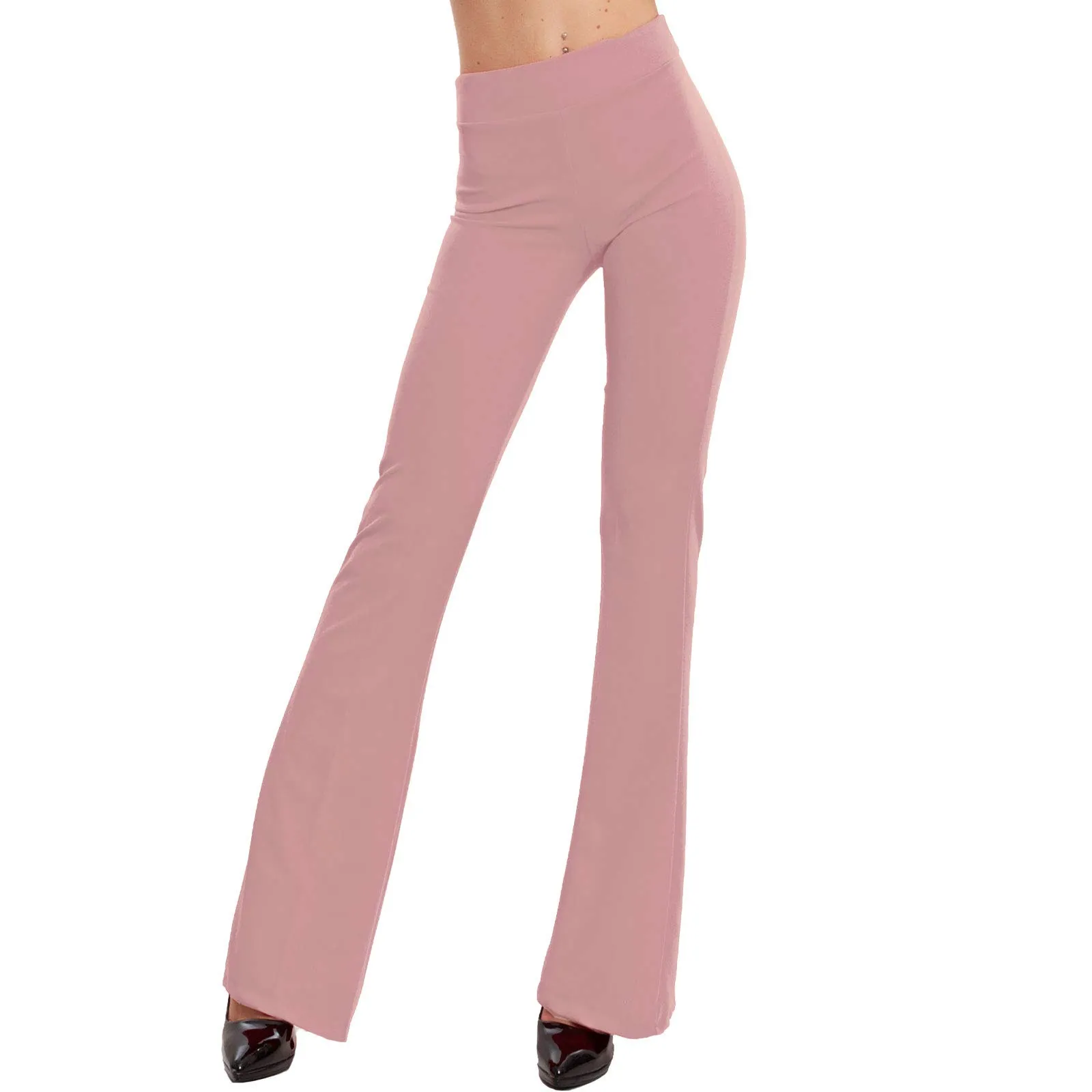 Toocool Pantaloni Donna Campana Zampa Elefante Elasticizzati JL-2148, Rosa, M - immagine 1