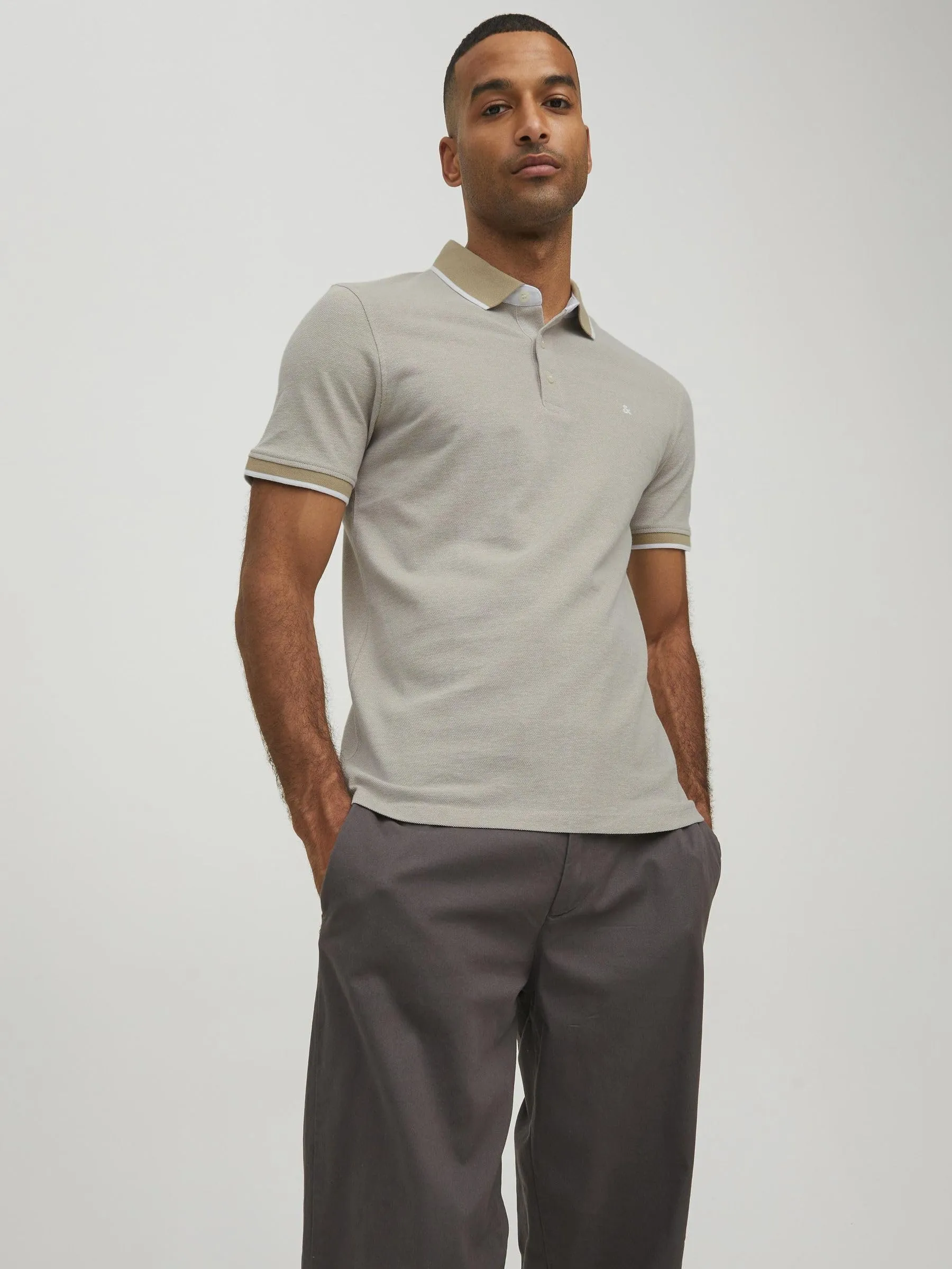 Jack & Jones Jjepaulos Polo SS Noos Maglietta, Beige, M - immagine 2