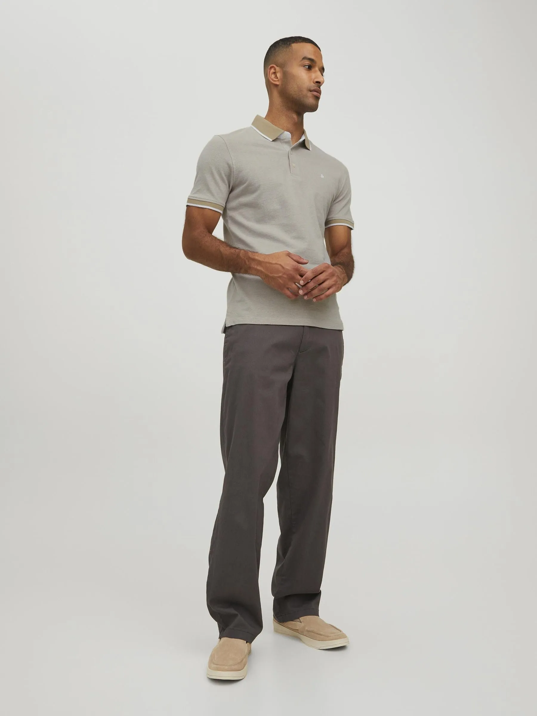 Jack & Jones Jjepaulos Polo SS Noos Maglietta, Beige, M - immagine 4