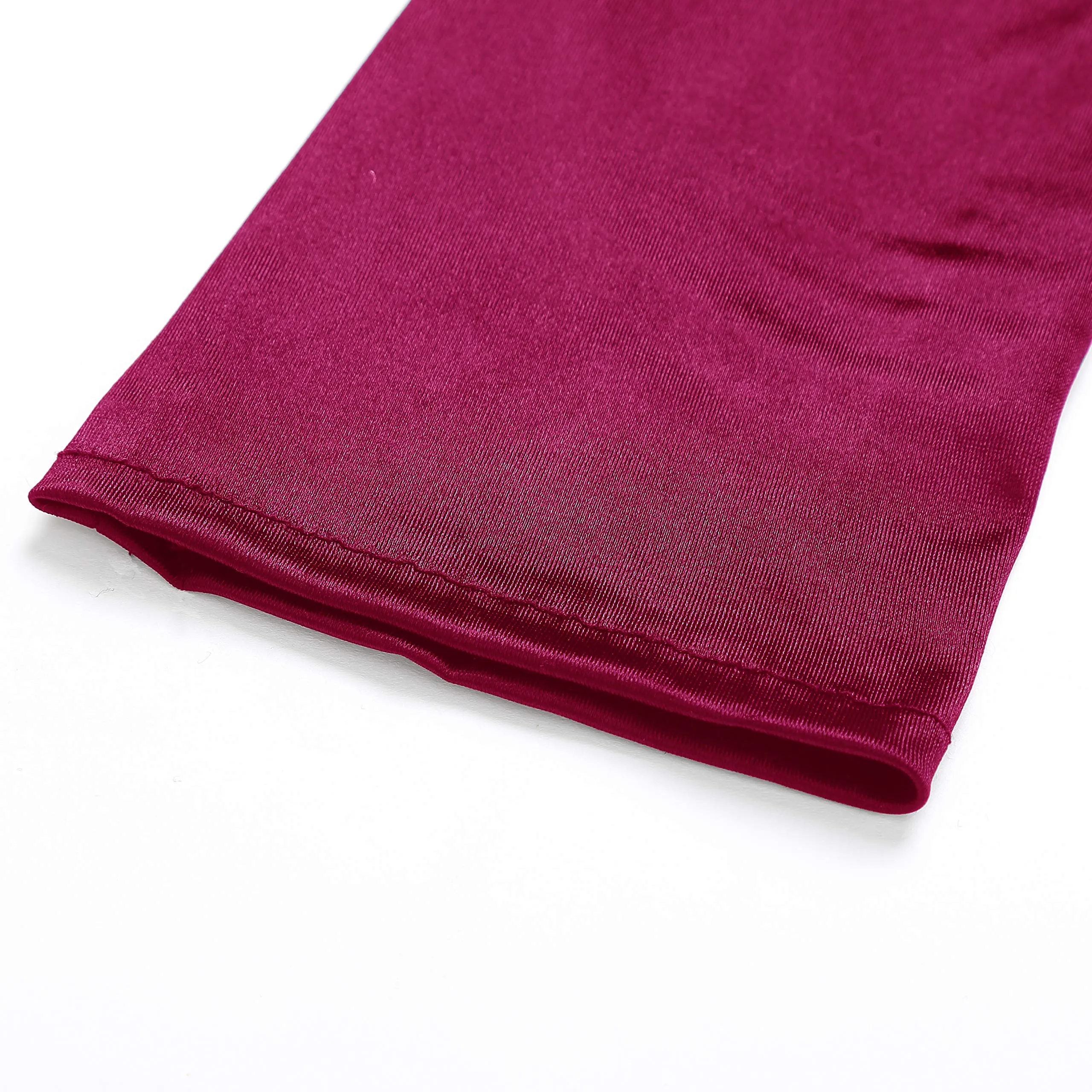 EORUBE Guanti lunghi in raso stile anni '20 per donna, vino rosso - immagine 5