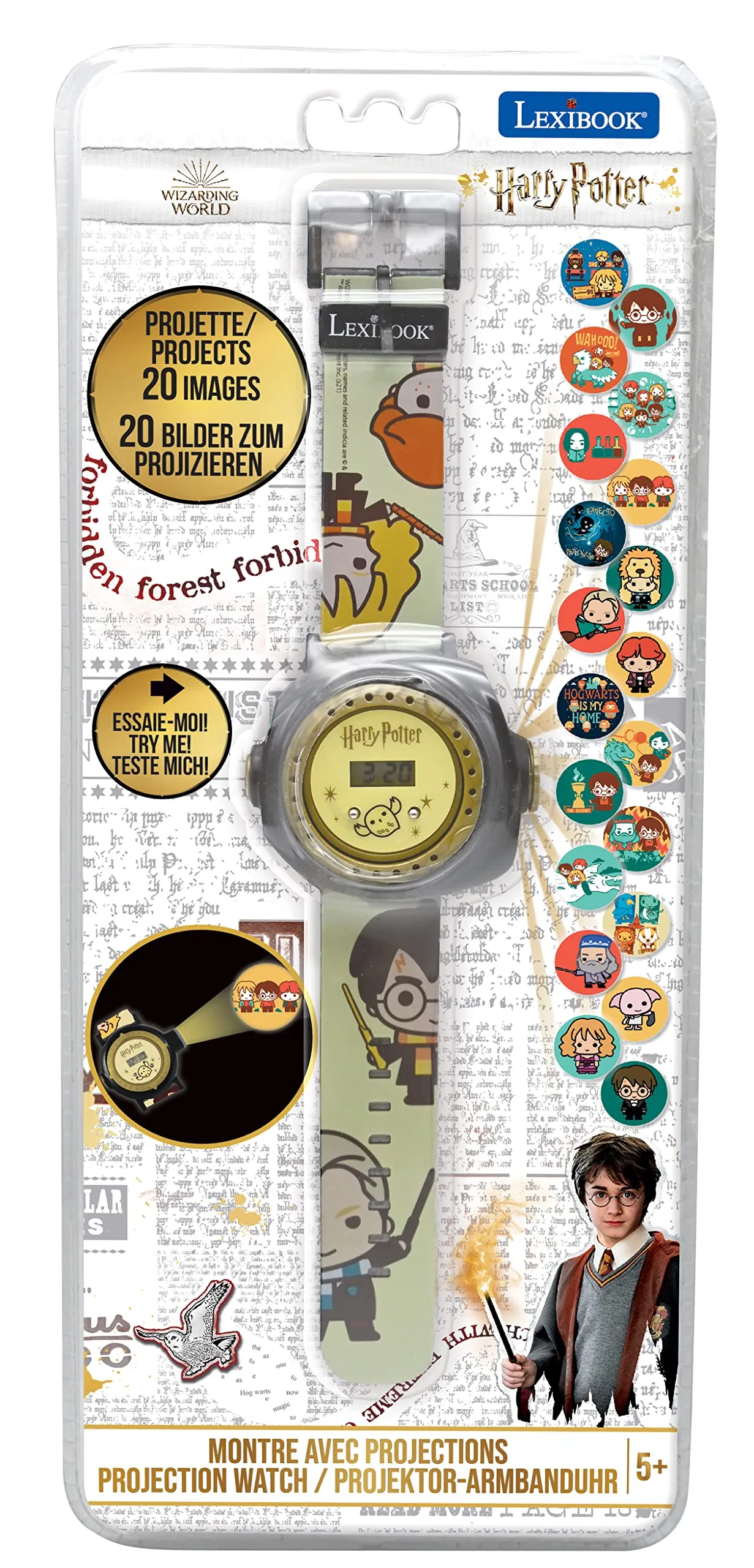Lexibook Harry Potter Orologio Proiettore Digitale DMW050HP - Nero e Oro - immagine 3