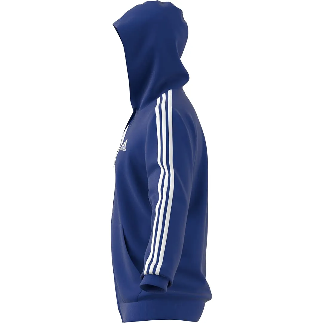 Adidas Men's Standard Essentials French Terry 3-Stripes Full-Zip Hoodie, Team Royal Blue/White, Large - immagine 3