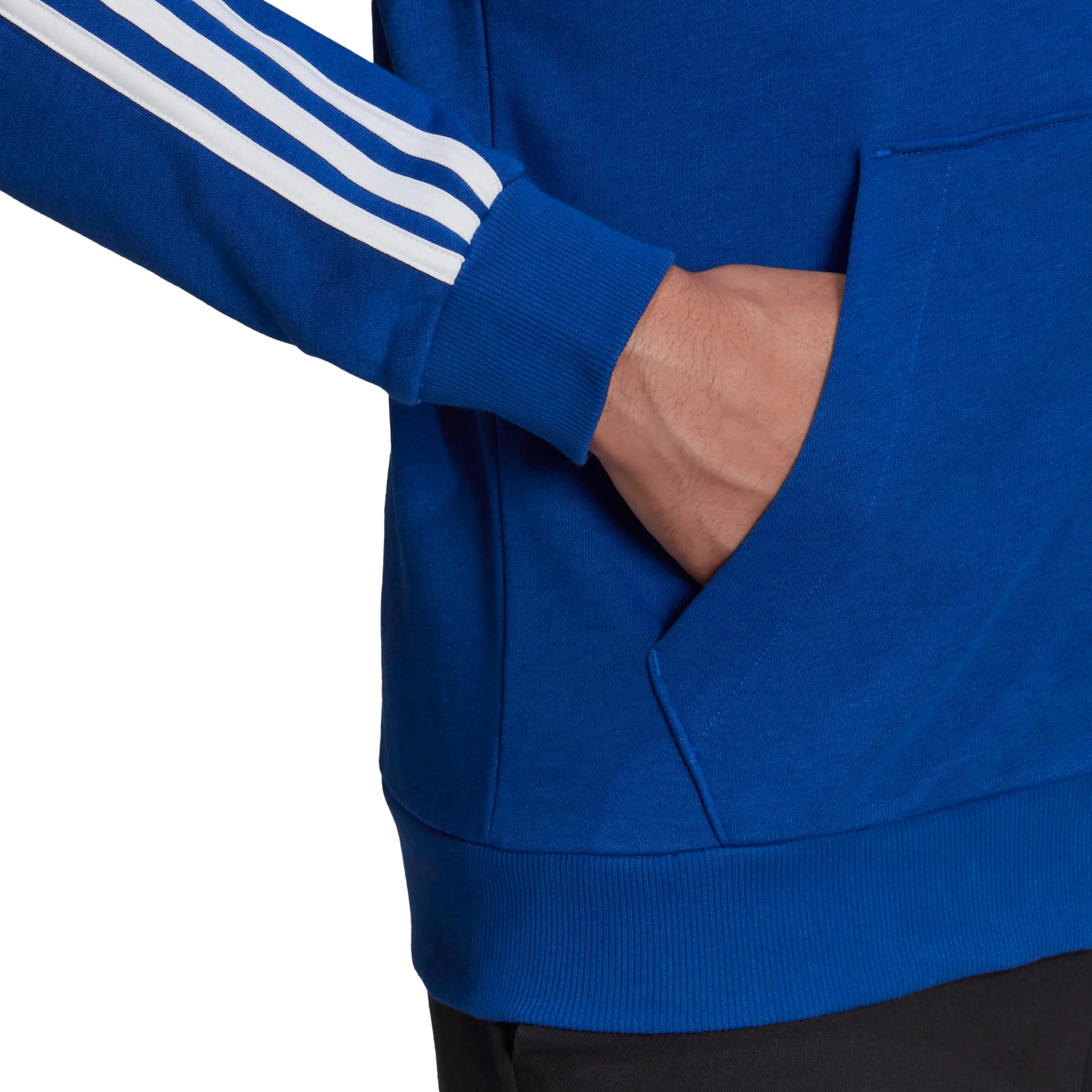 Adidas Men's Standard Essentials French Terry 3-Stripes Full-Zip Hoodie, Team Royal Blue/White, Small - immagine 6