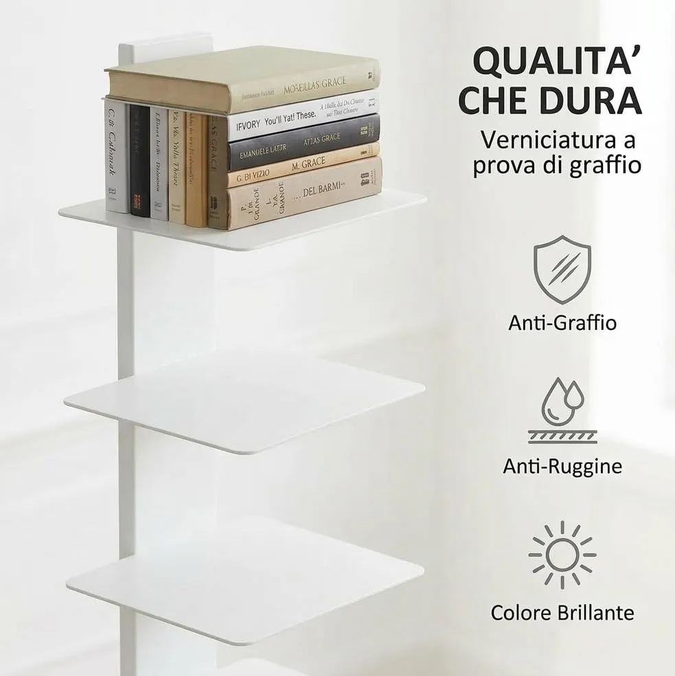 Flo.mar Libreria a Colonna Verticale Bianca, 153 cm, 14 Ripiani - immagine 6