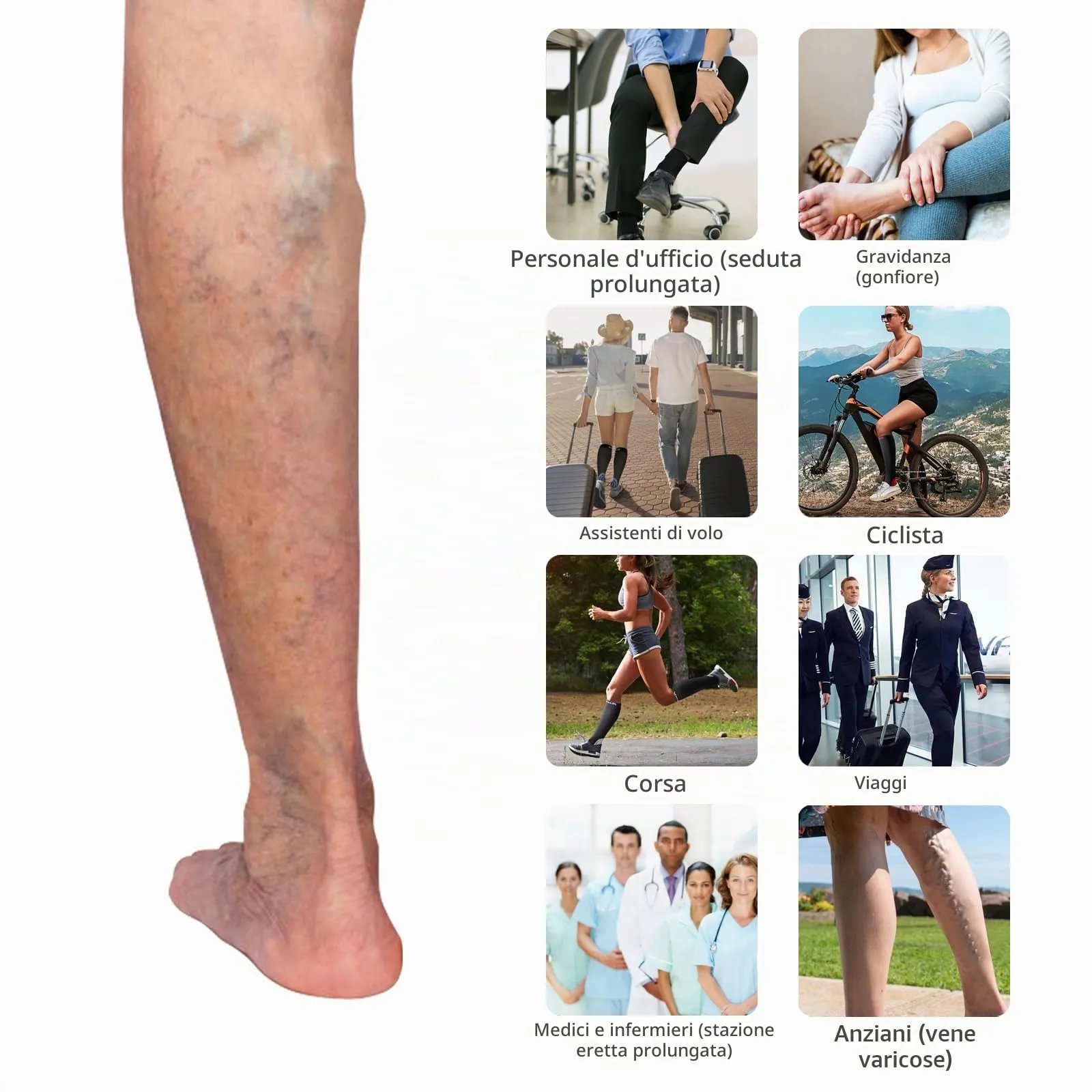 Rwest X Calze a Compressione Graduata per Donna e Uomo, Nero, Taglia 44-47 - immagine 6