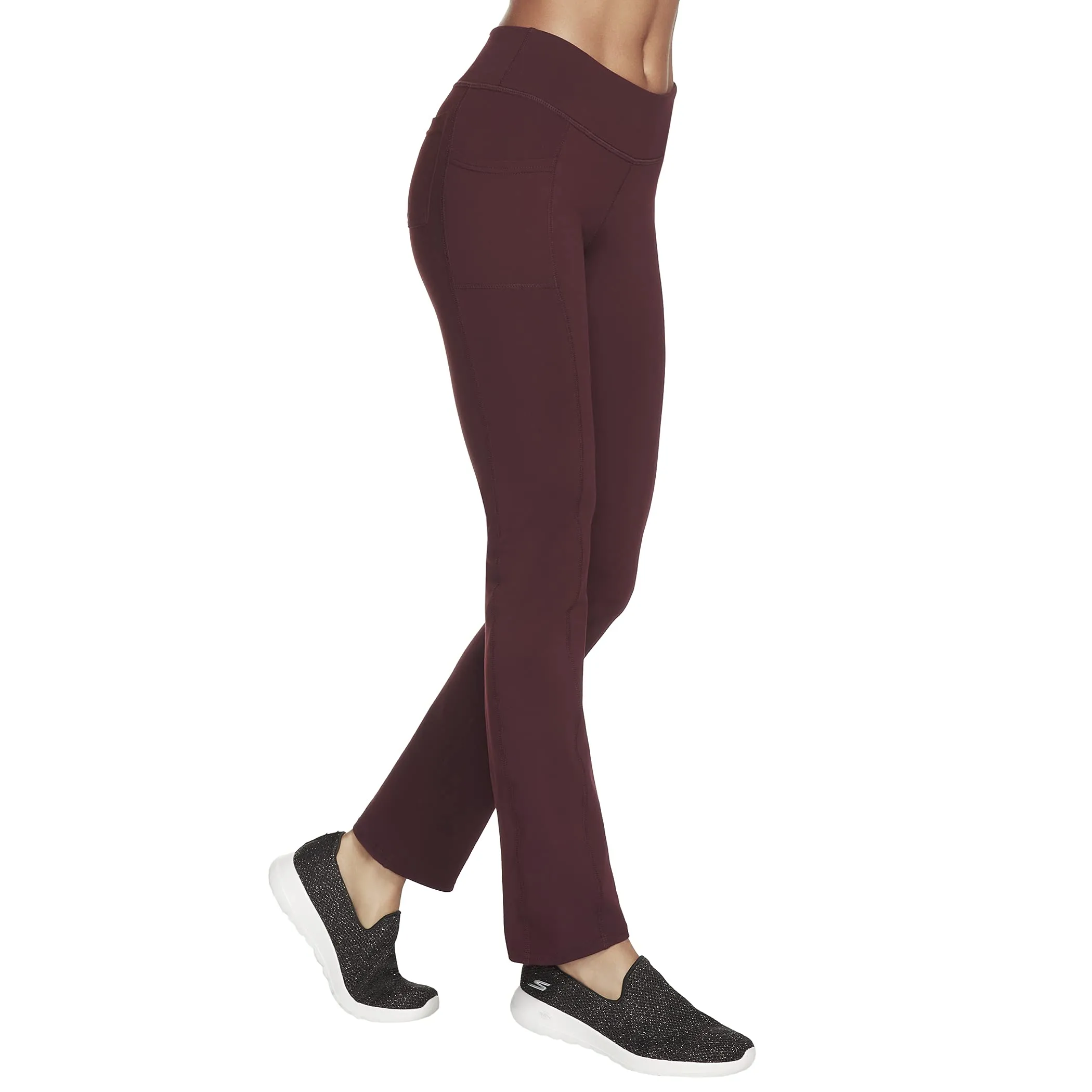 Skechers Pantaloni Casual da Donna, Rosso Vinaccia, XS - immagine 3