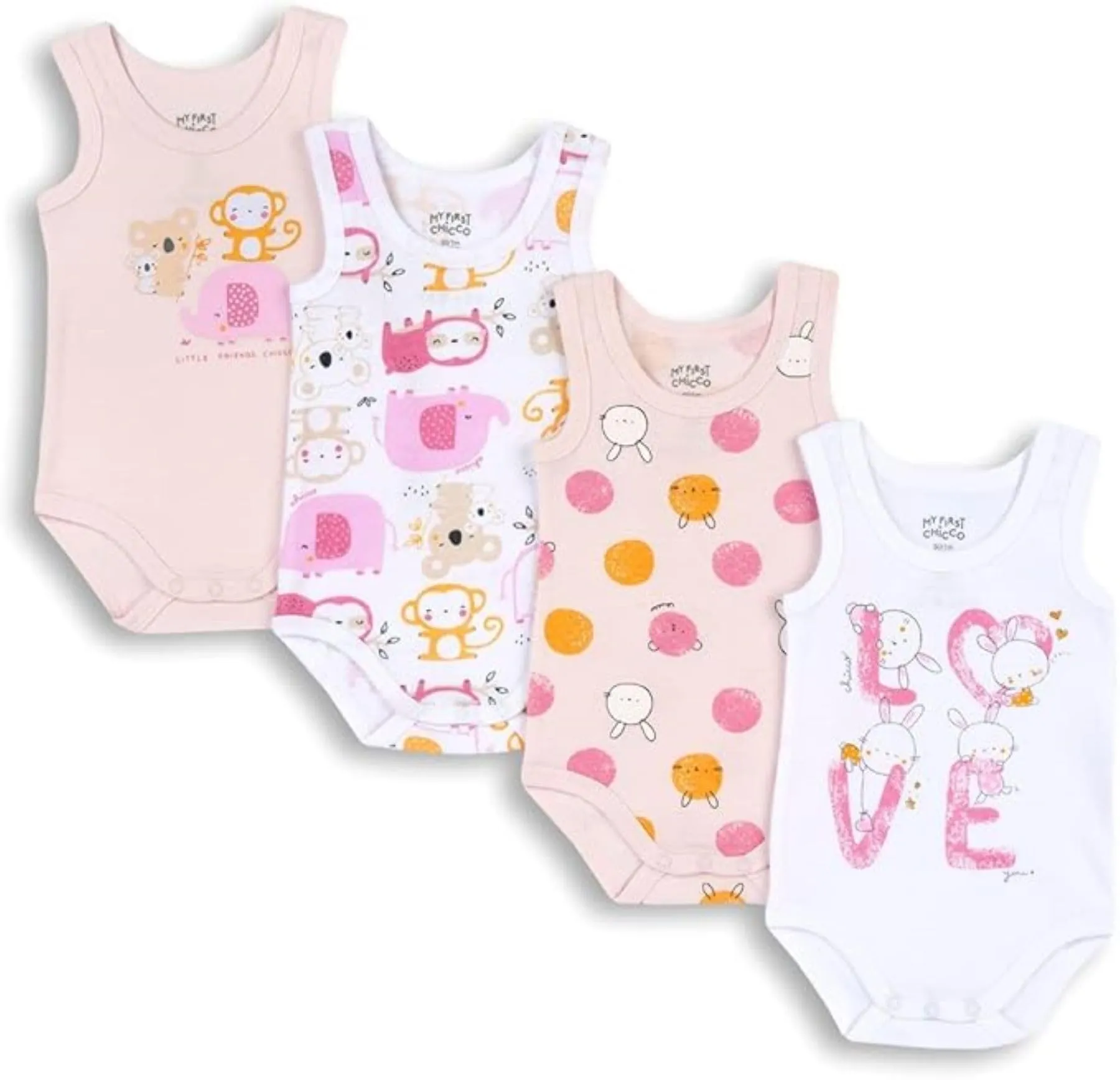 Chicco Bimba 0-24 Set di 4 Body a Maniche Corte - immagine 1