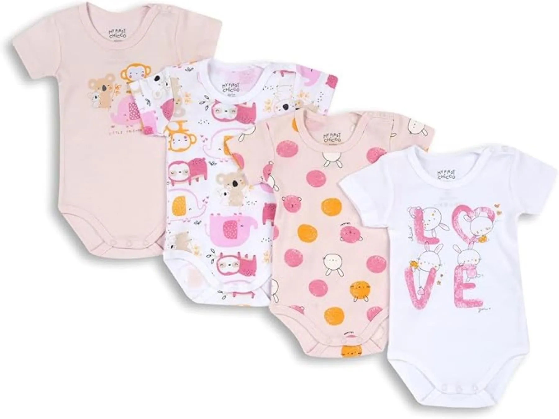 Chicco Bimba Set di 4 Body a Maniche Corte, 0-24 Mesi - immagine 1