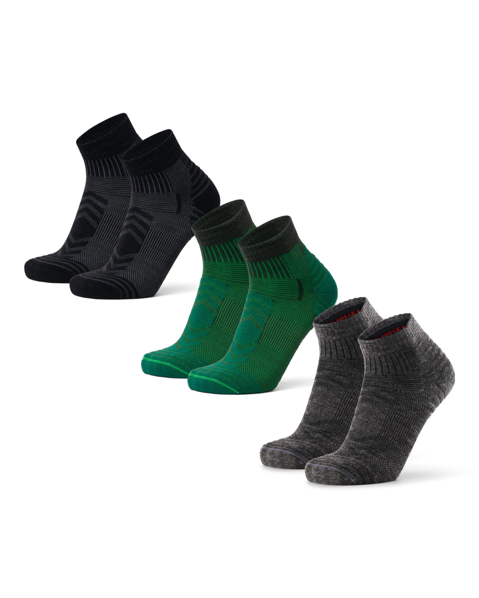 Danish Endurance Calze Trekking Corte Merino, 3 Paia, Multicolore, 39-42 - immagine 1