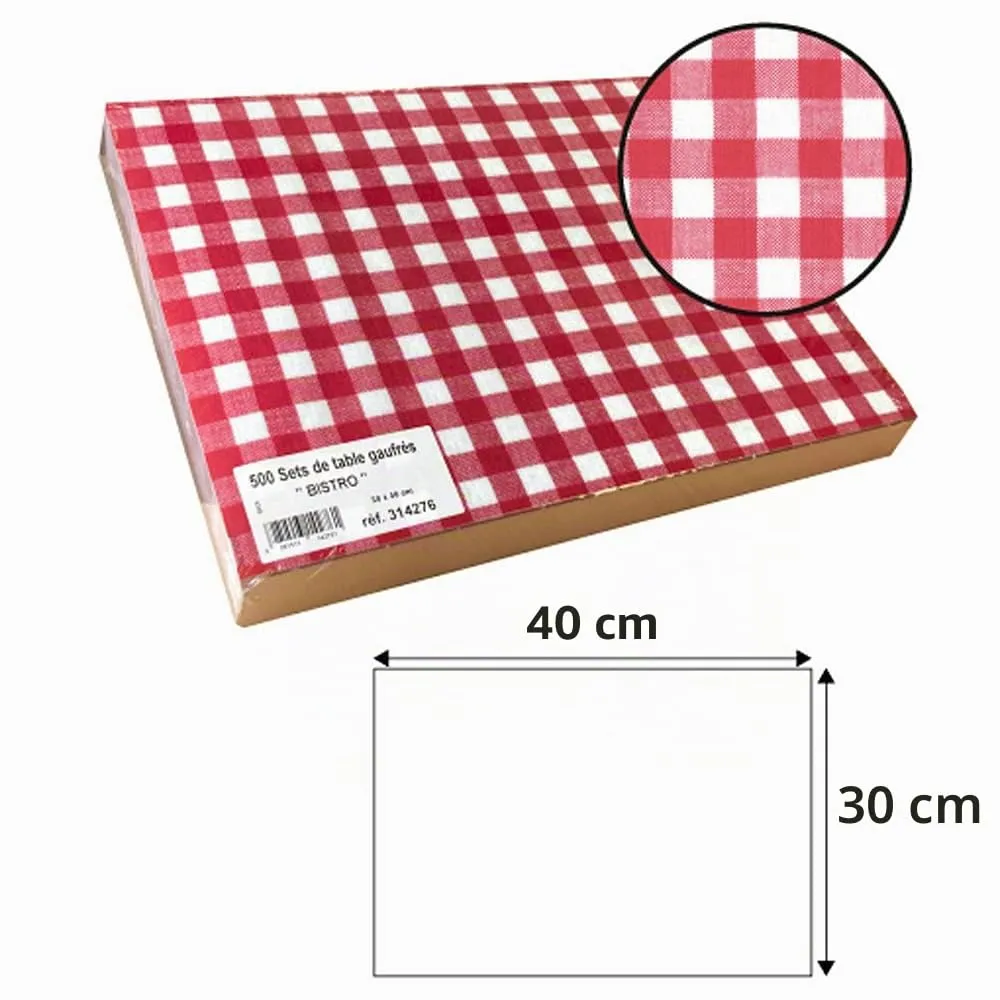 Pronappe Tovagliette Monouso in Carta Goffrata, Stampa Vichy Rosso, 30x40 cm, 500 Pezzi - 314276I - immagine 4